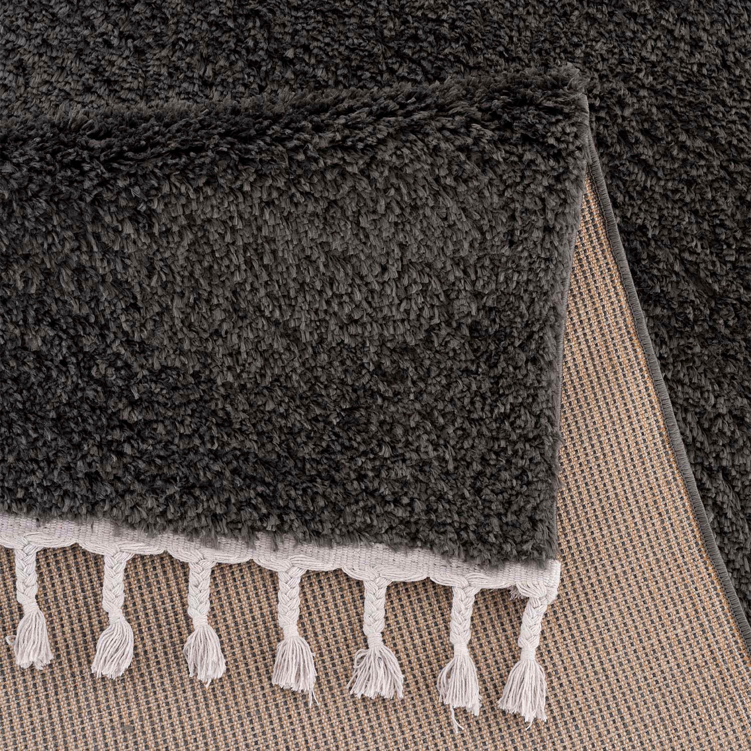Carpet City Hochflor-Teppich »Pulpy 100«, rechteckig, 30 mm Höhe, Läufer, weich, mit Fransen, uni, viele Größen, Wohnzimmer, Schafzimmer