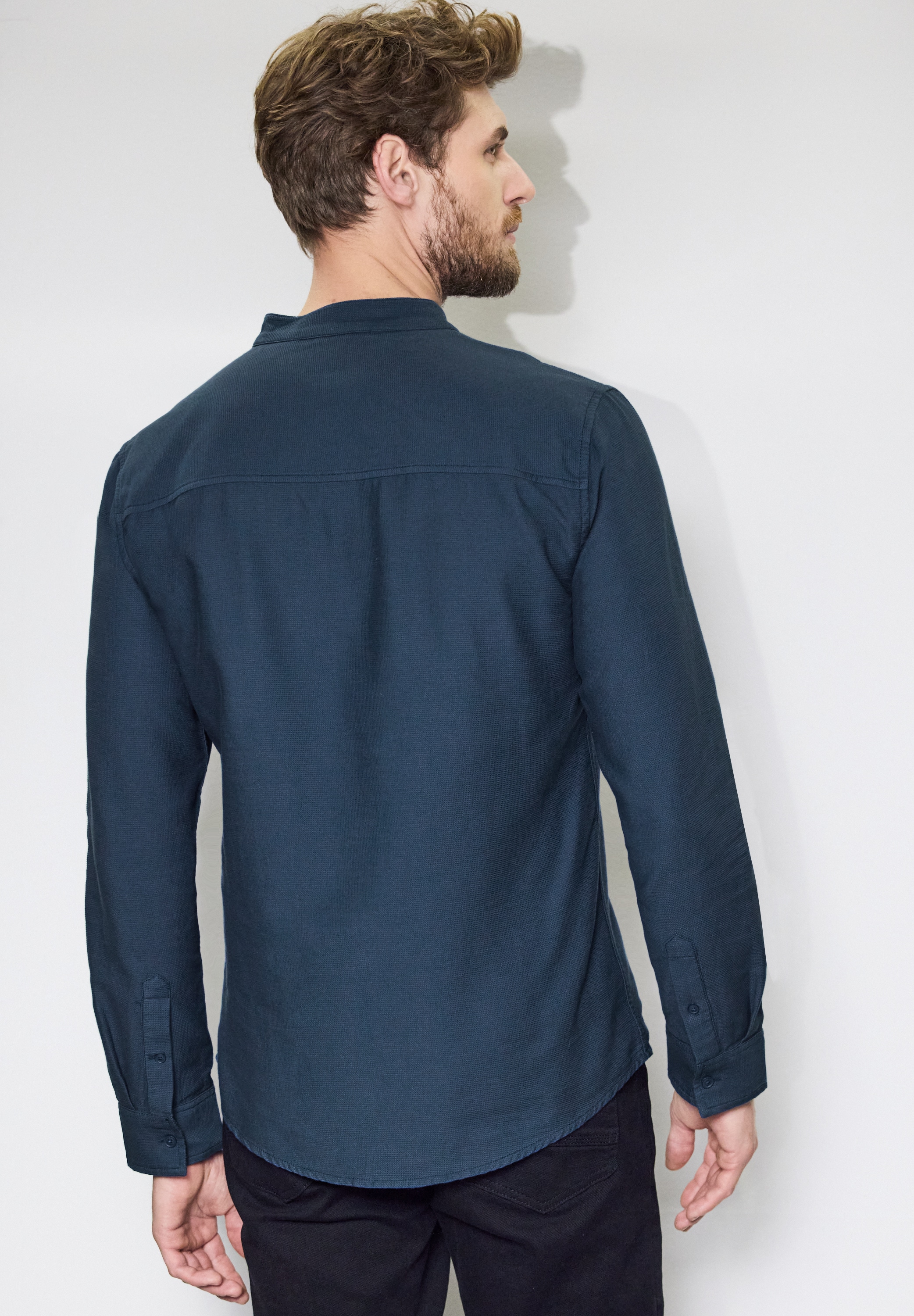 STREET ONE MEN Langarmhemd, aus reiner Baumwolle