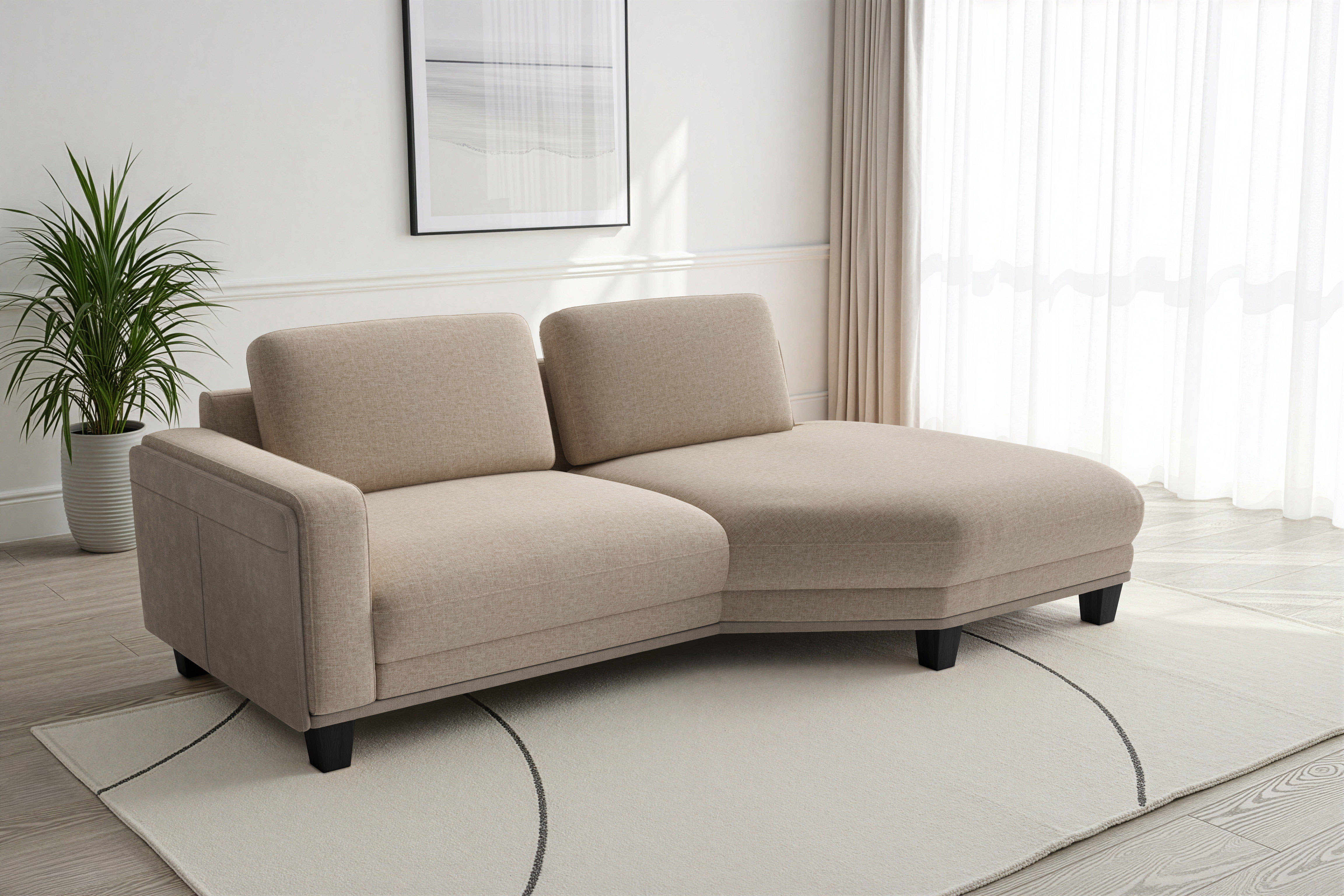 sit&more Ecksofa "Concept" Modernes Sofa in drei Fußfarben zur Auswahl