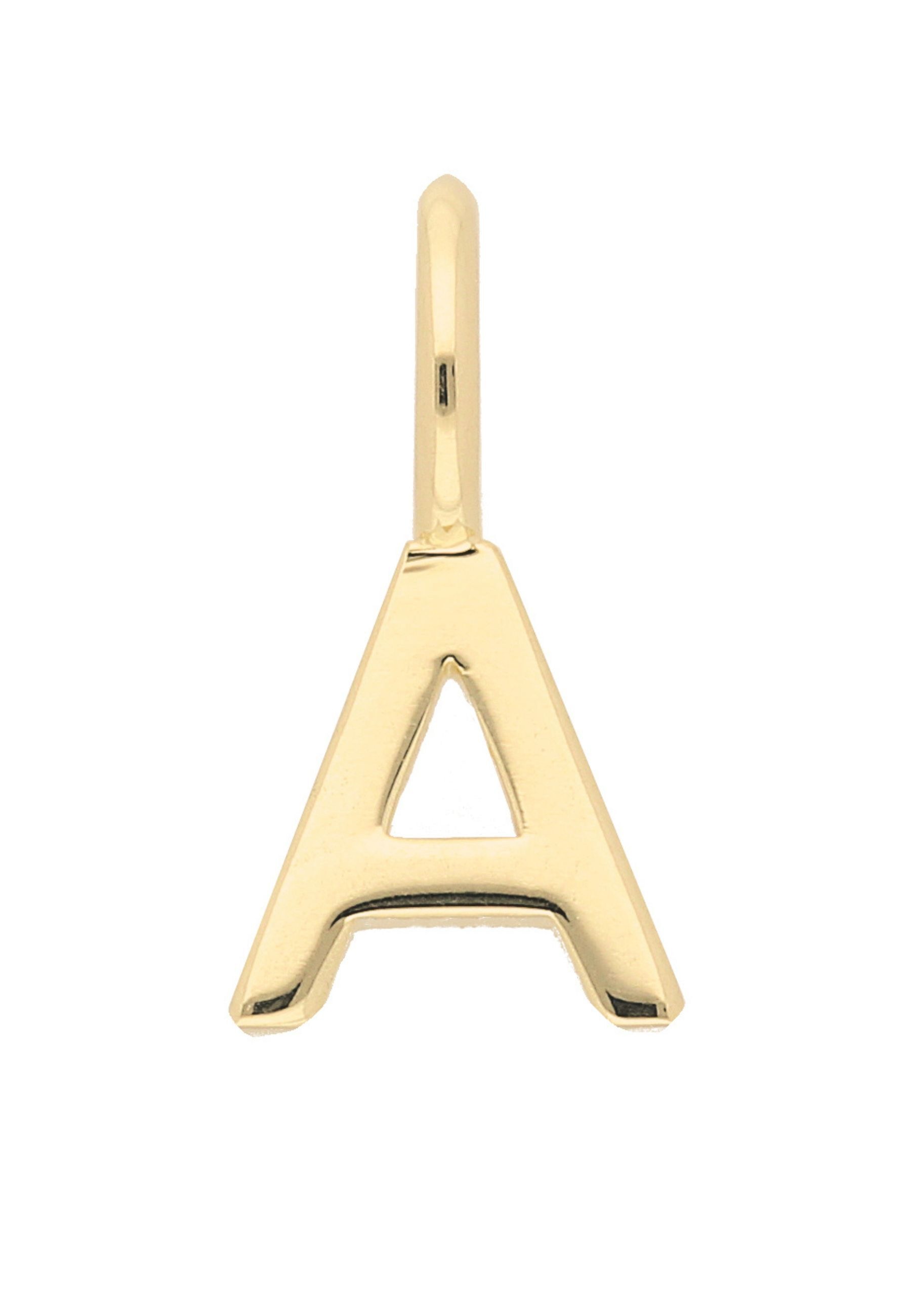 Buchstabenanhänger ADELIA´S "Damen & Herren 333 Gold Buchstabenanhänger A", gold, Schmuckanhänger, Damen, Gelbgold 333 Gold, Gelbgold 333, Gold, für Damen & Herren