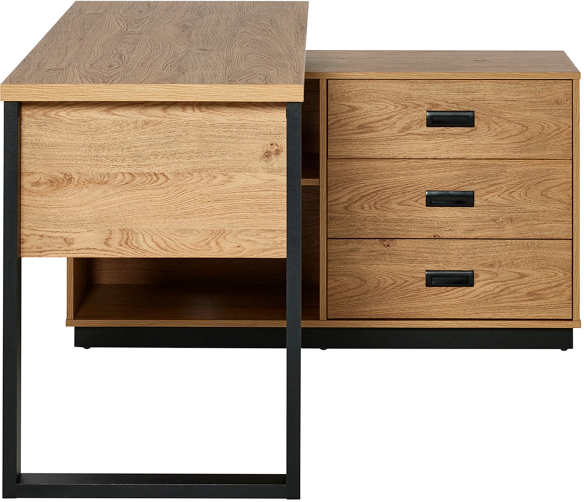 Jahnke Eckschreibtisch »RIVA C 150 E«, (1 St.), wechselseitig montierbar, Stauraum & Kabeldurchführung, Breite 150 cm
