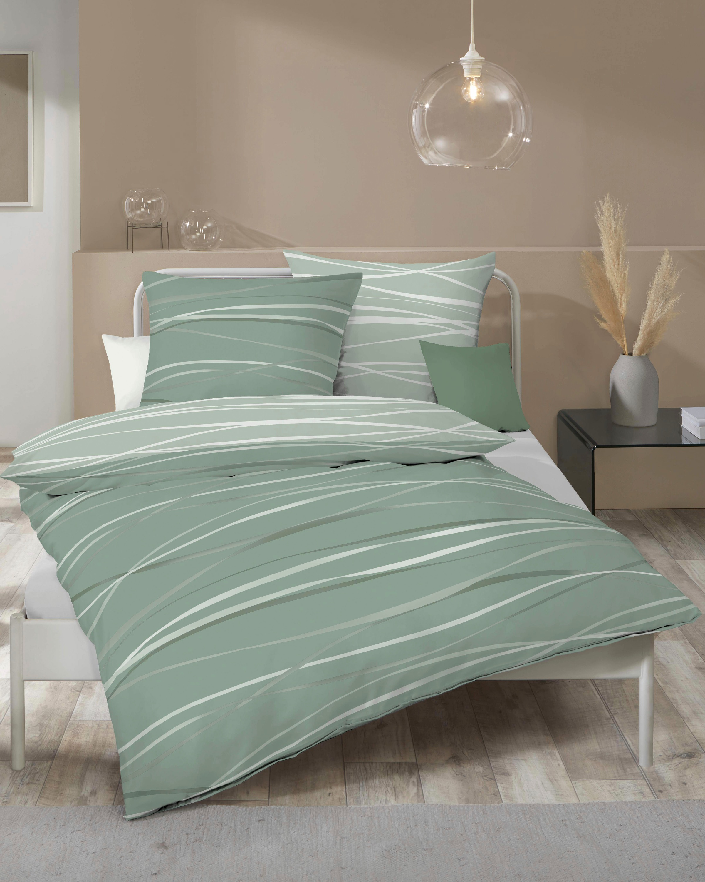 Kaeppel Wendebettwäsche "Motion" 3 Stk. tlg. Mit feinen Wellenlinien günstig online kaufen
