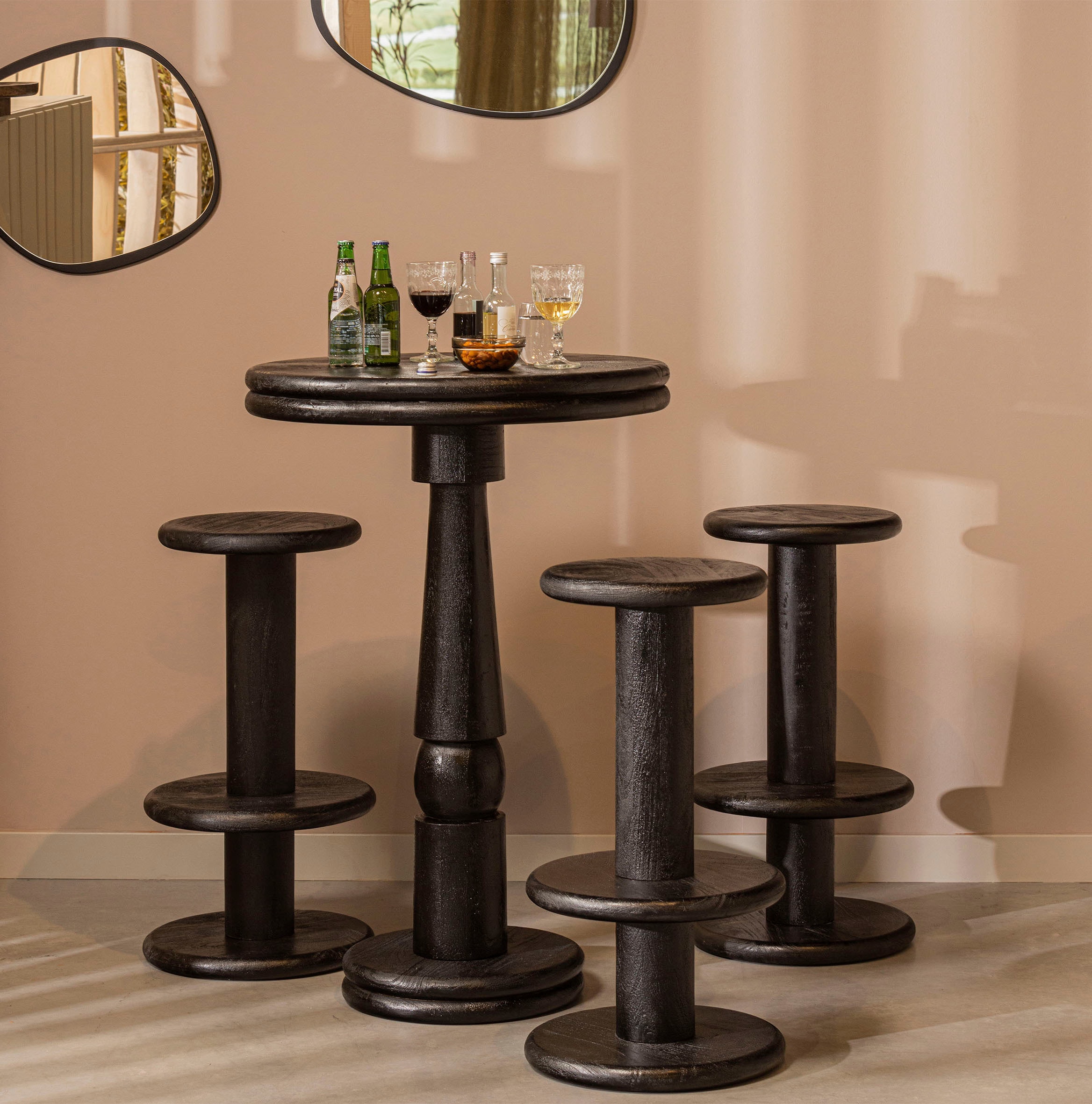 WOOOD Bartisch »Kolby«, aus Mangoholz, H 105 cm x Ø 70 cm