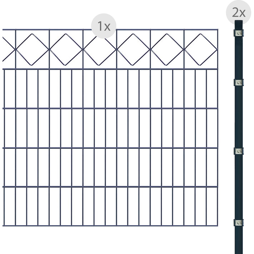 Arvotec Doppelstabmattenzaun »EXCLUSIVE 100 zum Einbetonieren "Karo" mit Zierleiste«