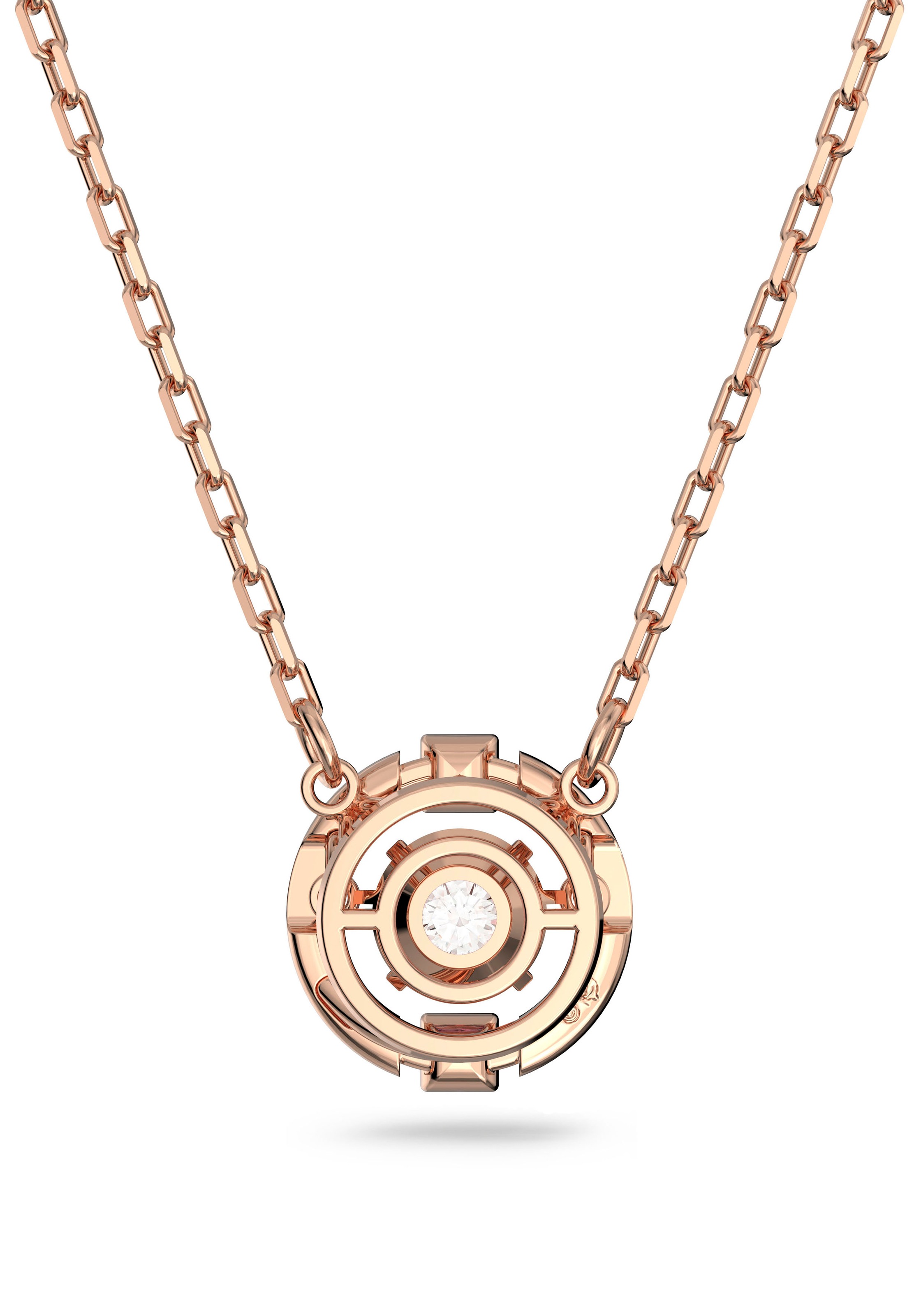 Kette mit Anhänger SWAROVSKI "Una Sparkling Dc", rosa (roségoldfarben, kristallweiß), Halsketten, Damen, Metall, L: 42, mit Swarovski Kristall 4
