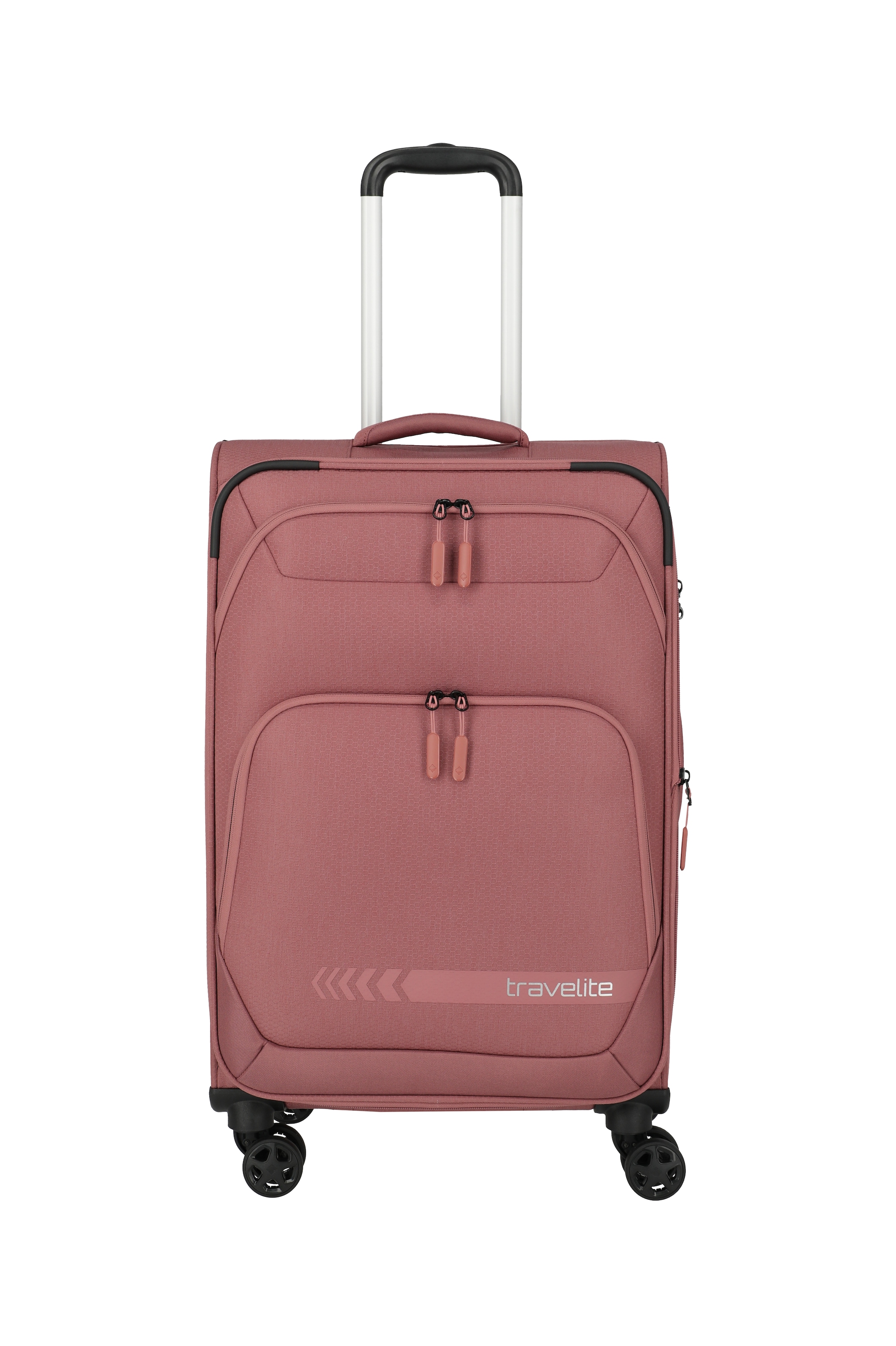 travelite Trolley "KICK OFF Reisekoffer" 69 l 4 Rollen 4 Doppelrollen, Außentaschen und Packgurte – leicht und robust