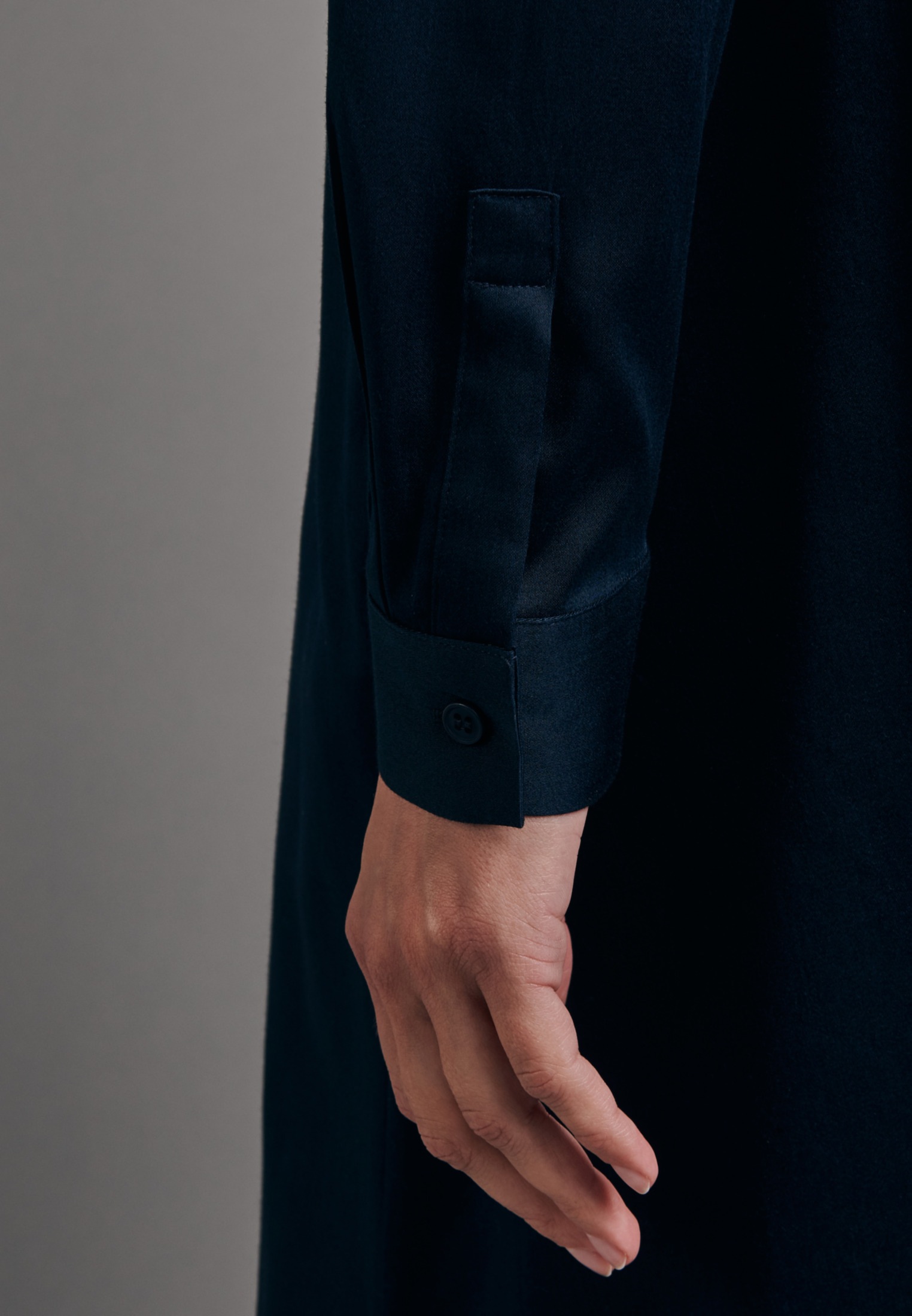 seidensticker Sommerkleid »Schwarze Rose«, Langarm | BAUR glänzend kaufen online Kragen Uni