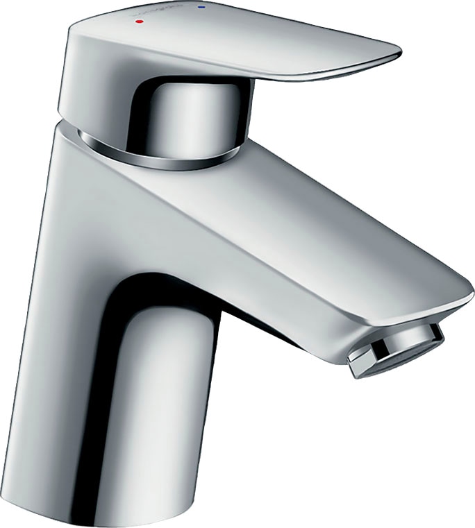 hansgrohe Waschtischarmatur "Logis", 7cm, für Niederdruck mit Push-Open Ablaufgarnitur