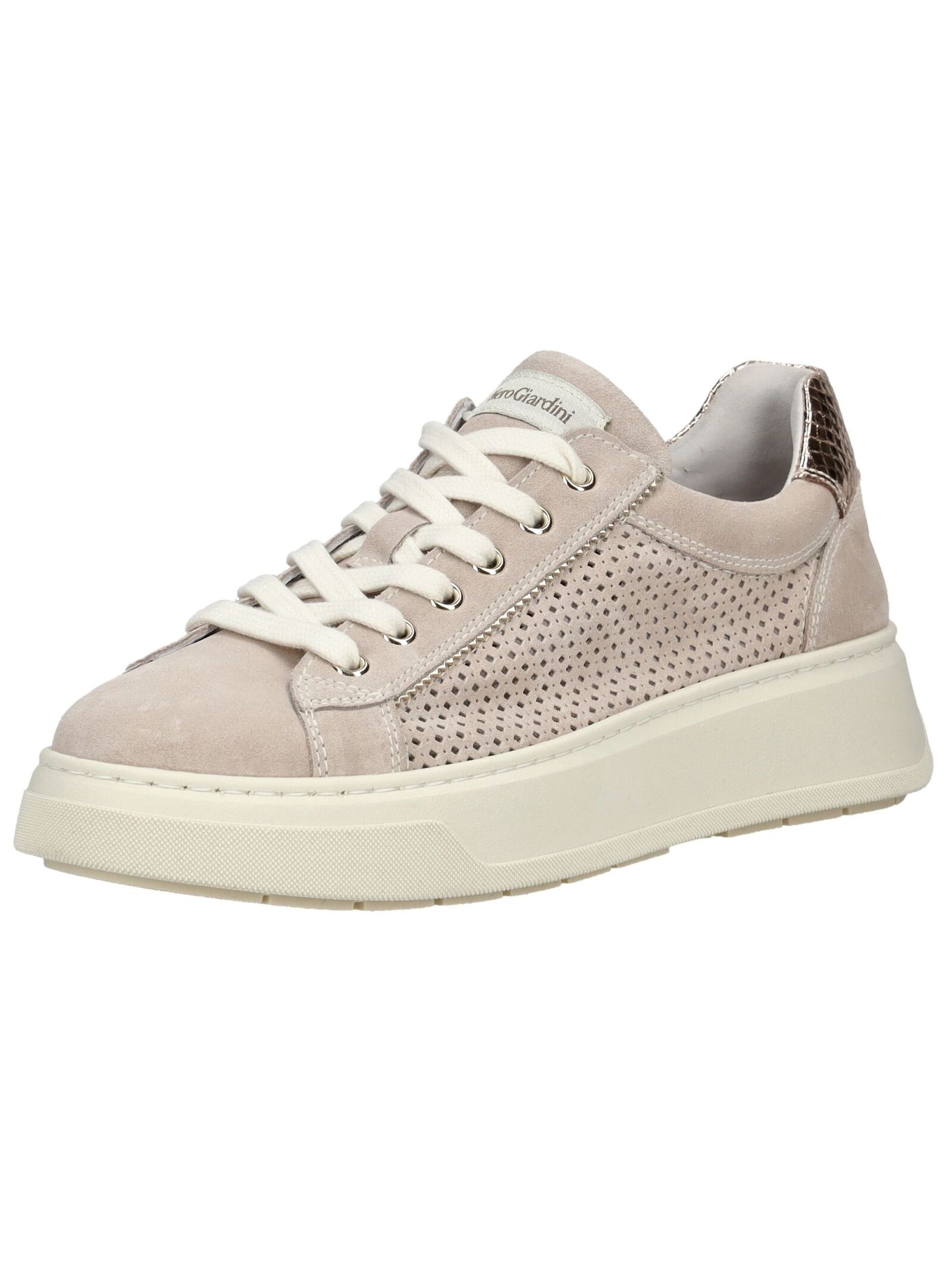 NERO GIARDINI Damen Sneaker "Nero Giardini Sneaker Veloursleder", Gr. 41beige, Veloursleder, Schuhe
