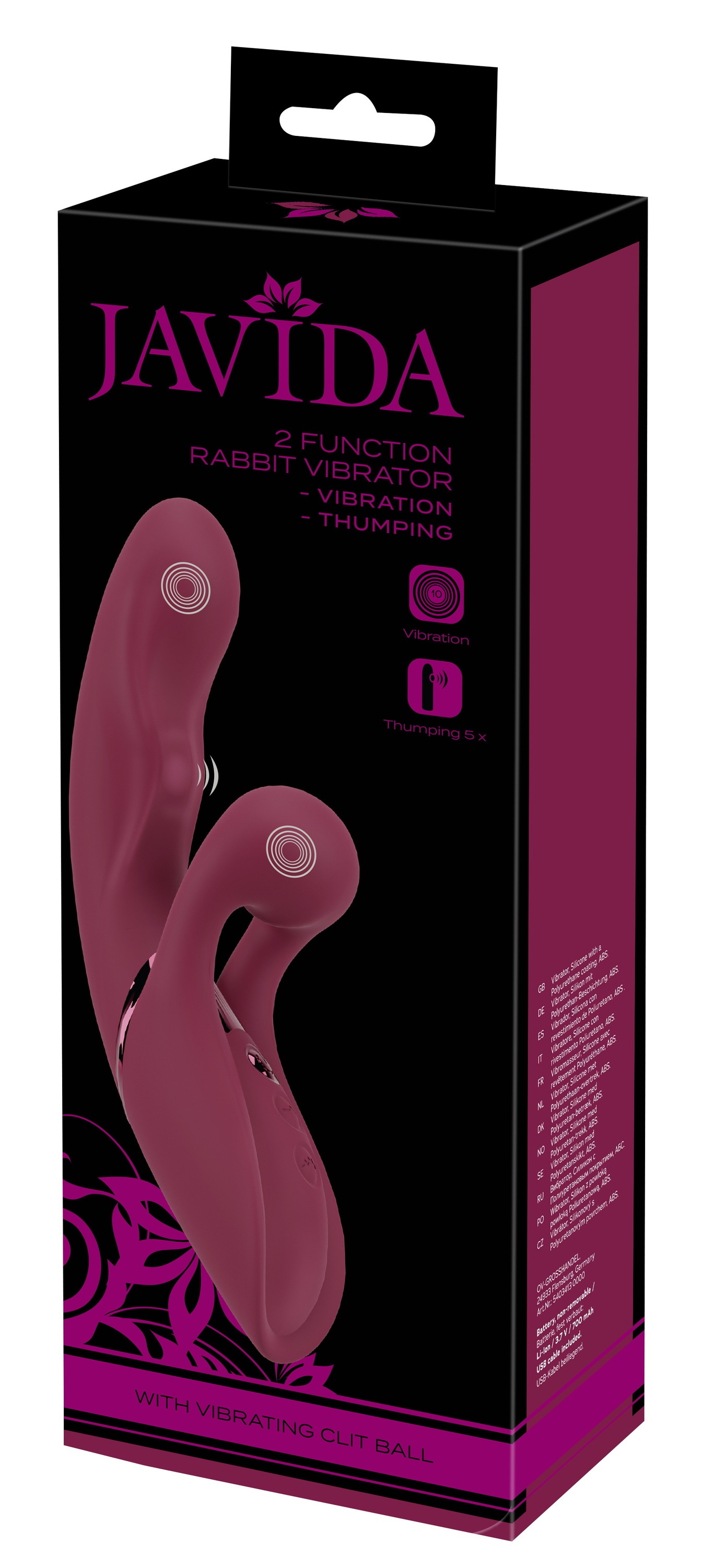 Javida Vibrator »Rabbitvibrator 2 Function Rabbit Vibrator«