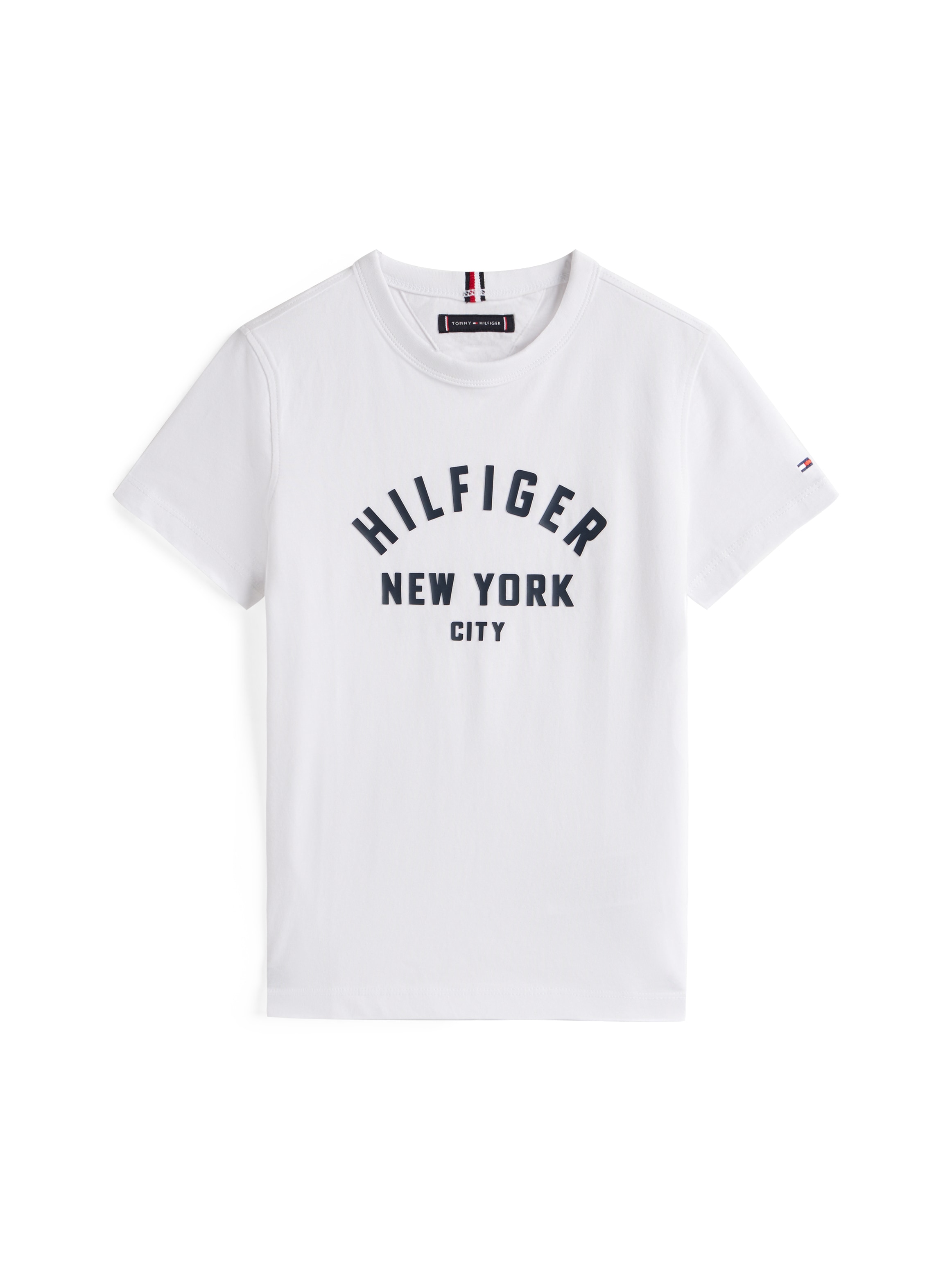 Tommy Hilfiger T-Shirt »CURVED HILFIGER GRAPHIC TEE SS«, für Kinder bis 16 Jahre, großer Logo-Print