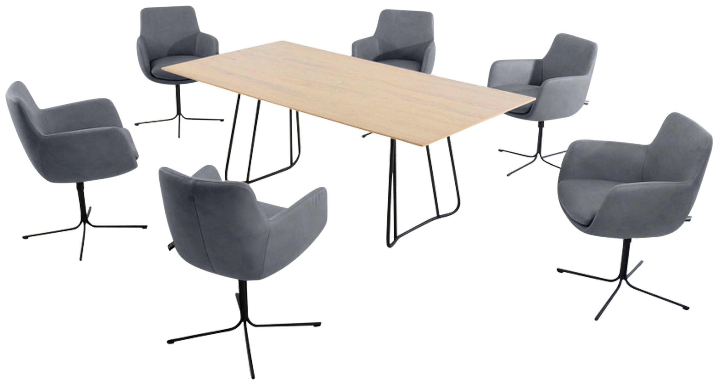 K+W Komfort & Wohnen Drehstuhl "Pego" () filigranem 4-Fuß-Gestell in schwar günstig online kaufen