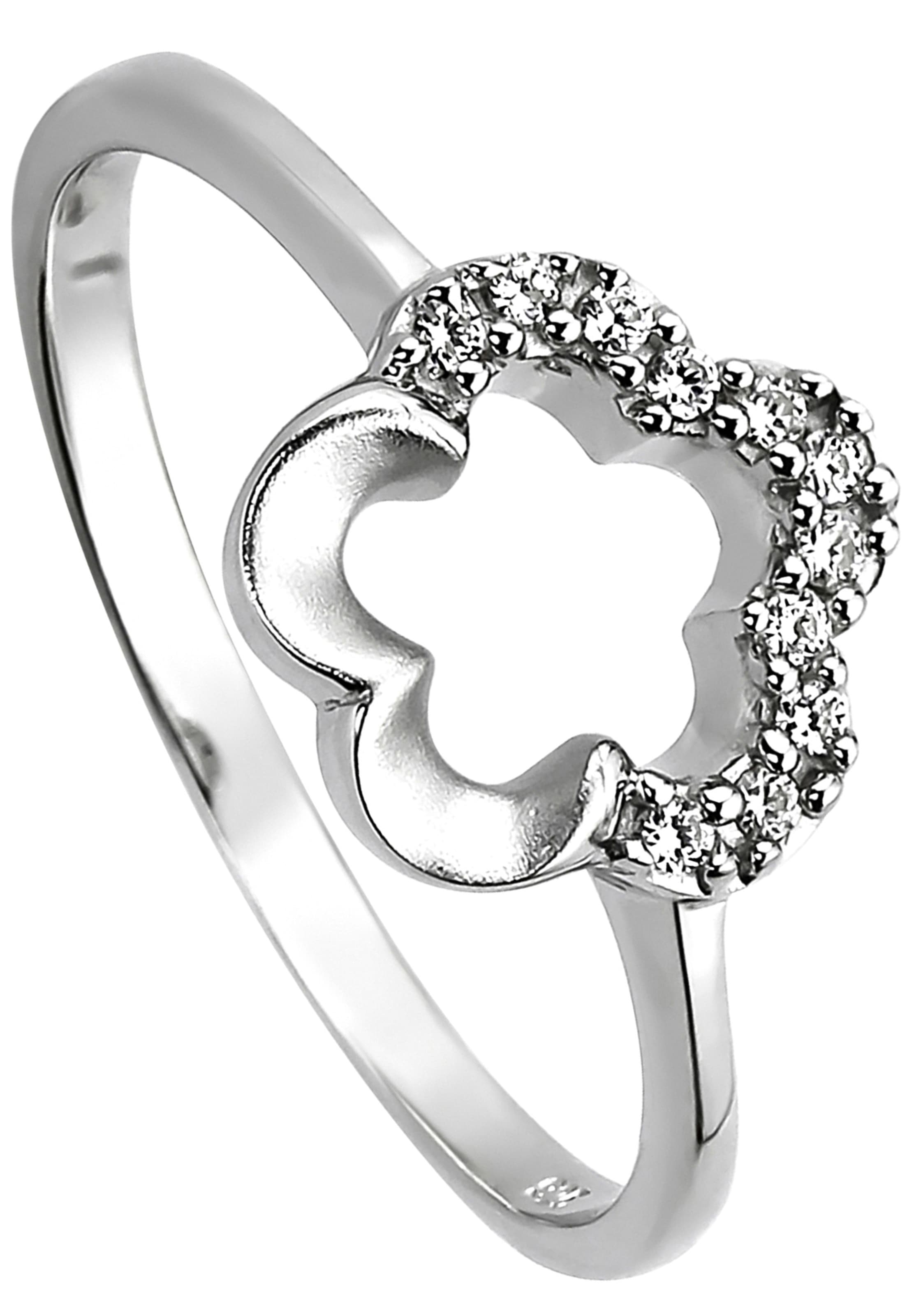 JOBO Fingerring »Ring Blume mit 11 Zirkonia«, 925 Silber bestellen | BAUR