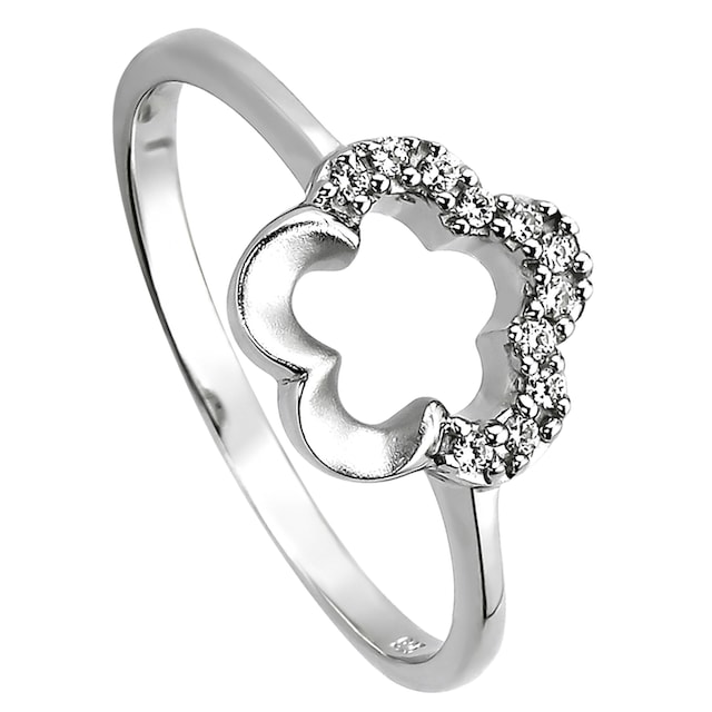 JOBO Fingerring »Ring Blume mit 11 Zirkonia«, 925 Silber bestellen | BAUR