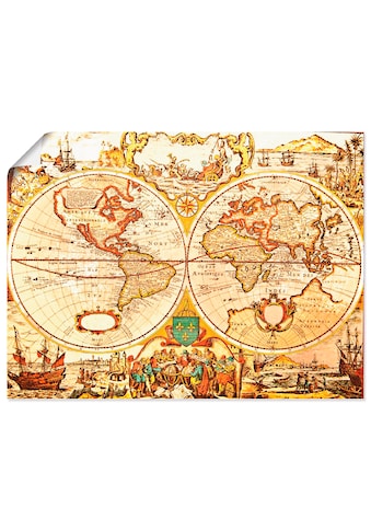 Artland Wandbild »Antike Weltkarte«, Landkarten, (1 St.), in vielen Größen &... kaufen
