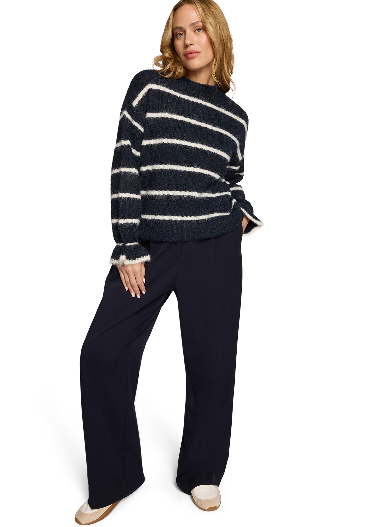 Zero Strickpullover »Damen gestreift mit Wolle« 1 tlg. weiteres Detail