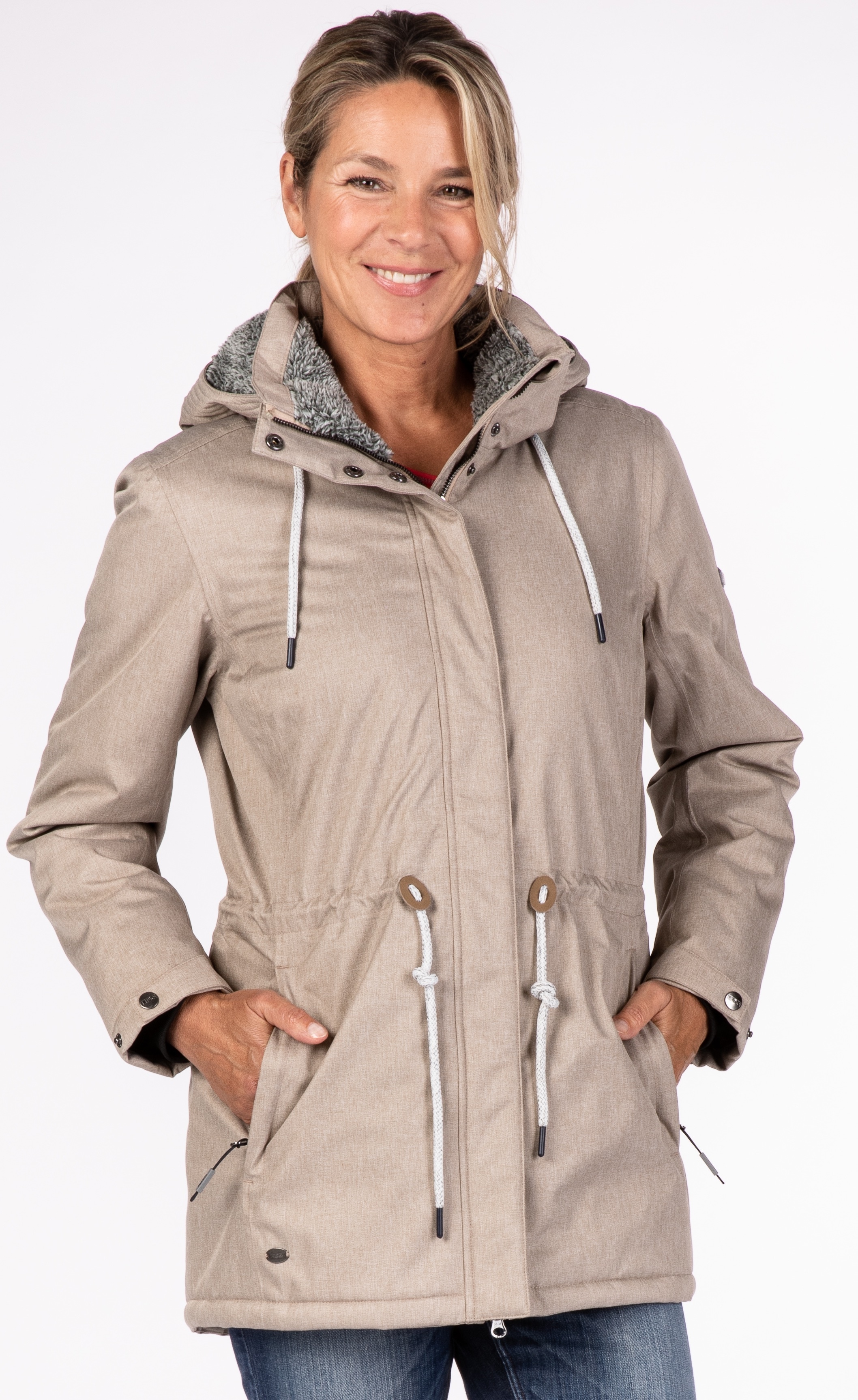 LPO Parka "PAISLEY II NEW WOMEN" mit Kapuze leicht wattierter Parka mit abnehmbarer Kapuze