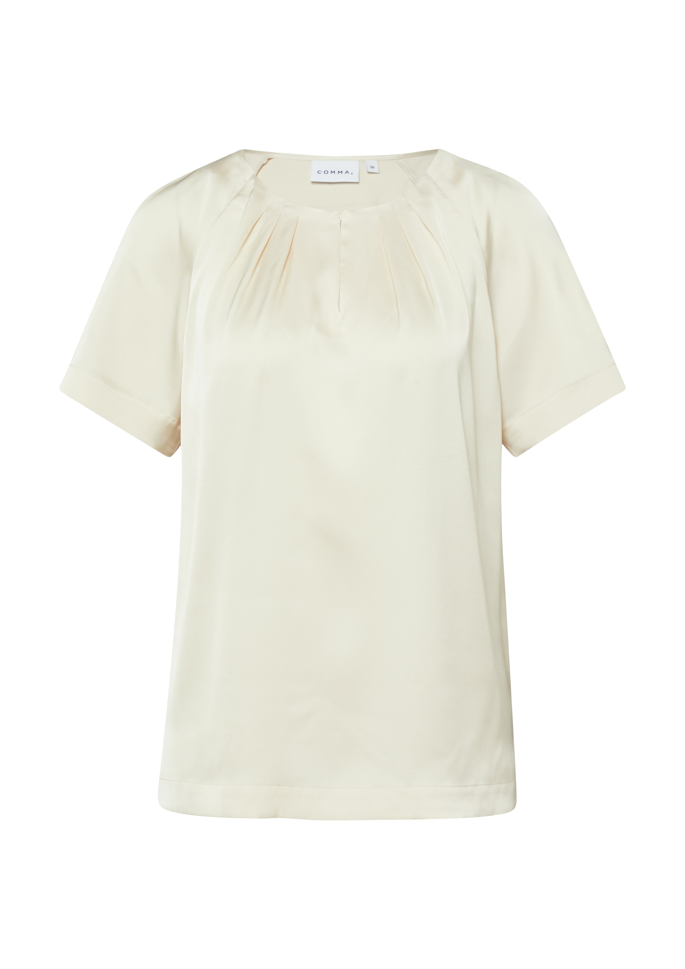 Comma Shirtbluse mit gerafftem Kragen und Cut-out
