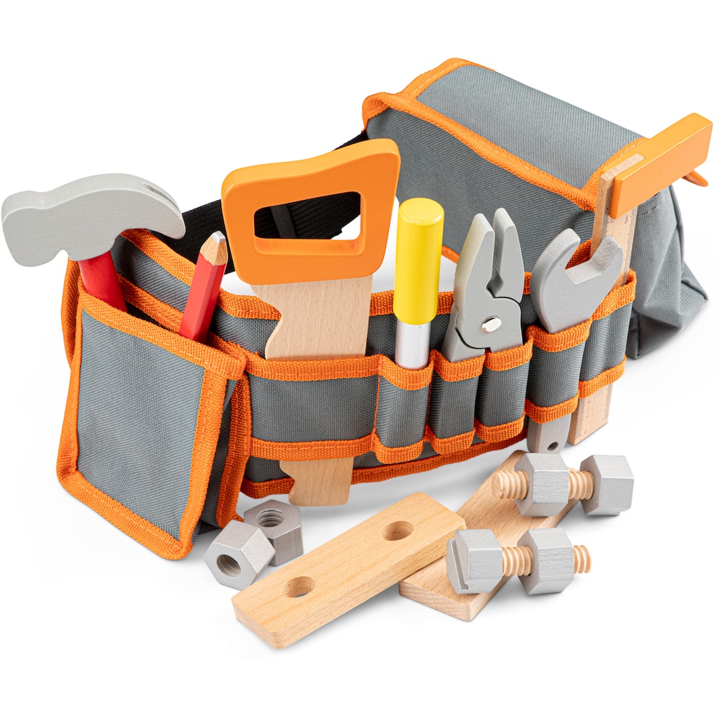 New Classic Toys® Spielwerkzeug »Educational, Werkzeuggürtel - orange«, Werkzeug aus Holz