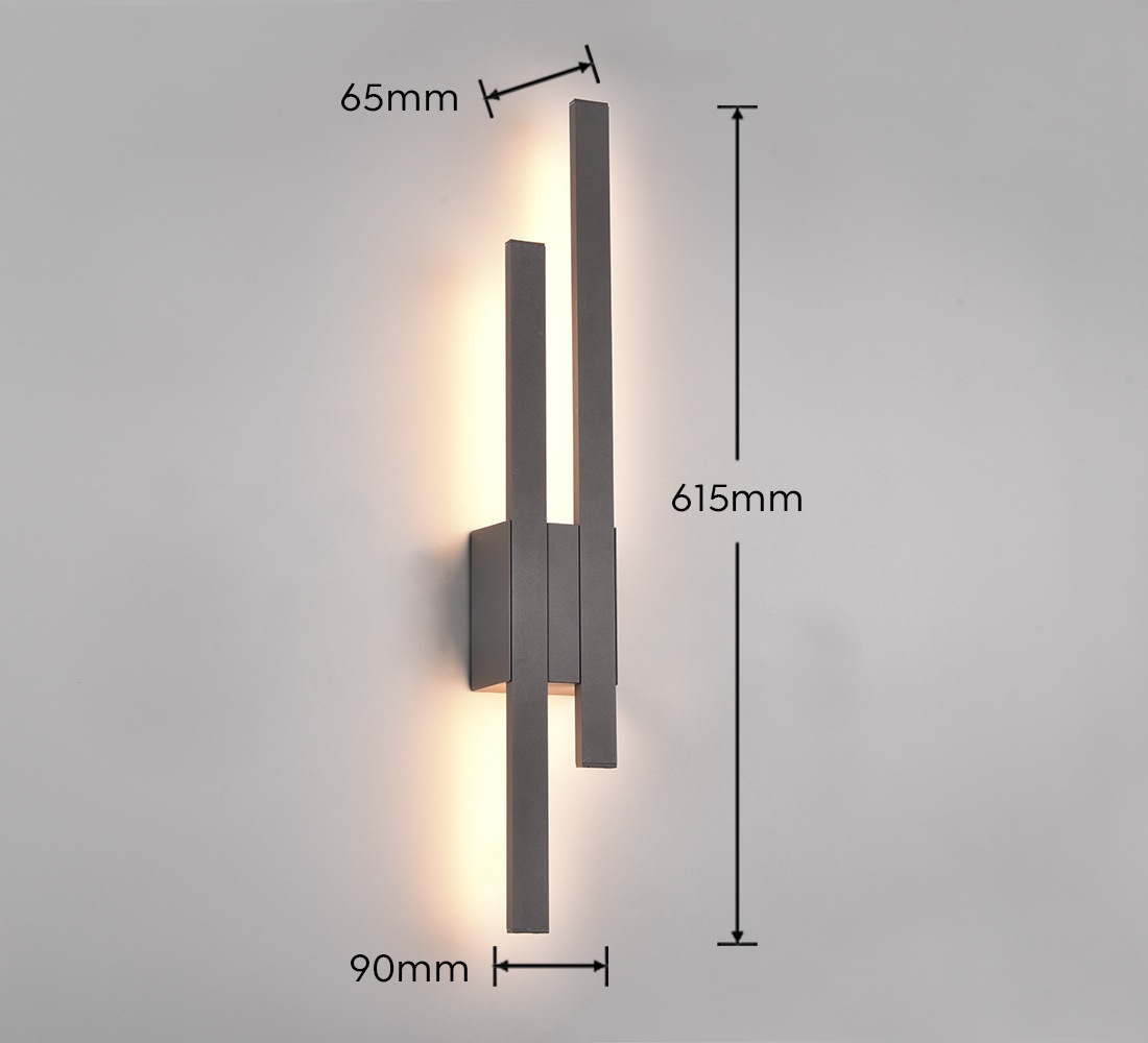 TRIO Leuchten LED Außen-Wandleuchte »TAWA, Outdoor Wandlampe IP54 für Garten Terrasse Hauswand, 2x 9W LED«, 2 flammig, Leuchtmittel LED-Board | LED fest integriert, LED Wandlicht warmweiß 3000K 900 Lumen, Stil LED Wandfackel, Backlight