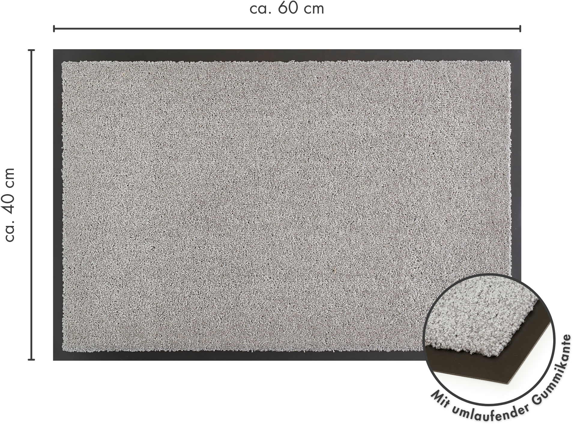 my home Fußmatte »Emil, Made in Netherlands«, rechteckig, 6 mm Höhe, Schmutzfangmatte, Uni Farben, rutschhemmend, pflegeleicht