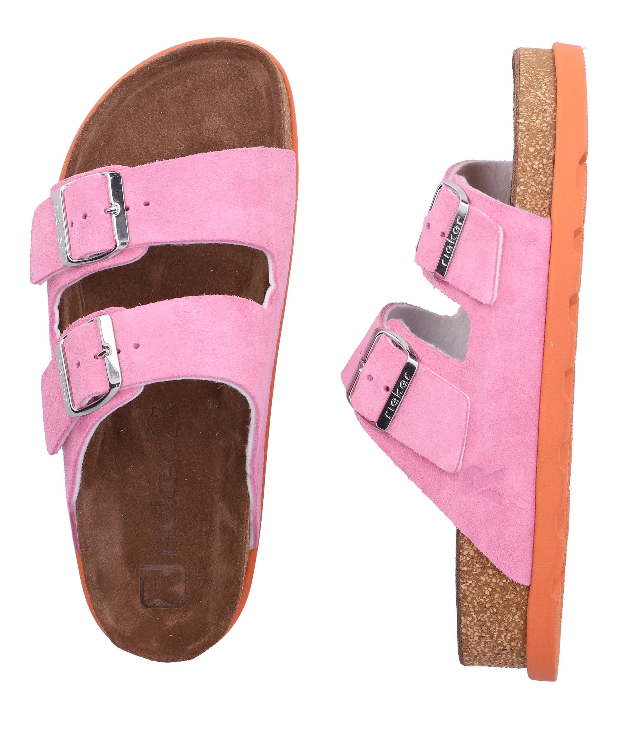 Rieker Pantolette  Hausschuh, Sommerschuh, Strandschuh, Zweischnaller mit Softfußbett
