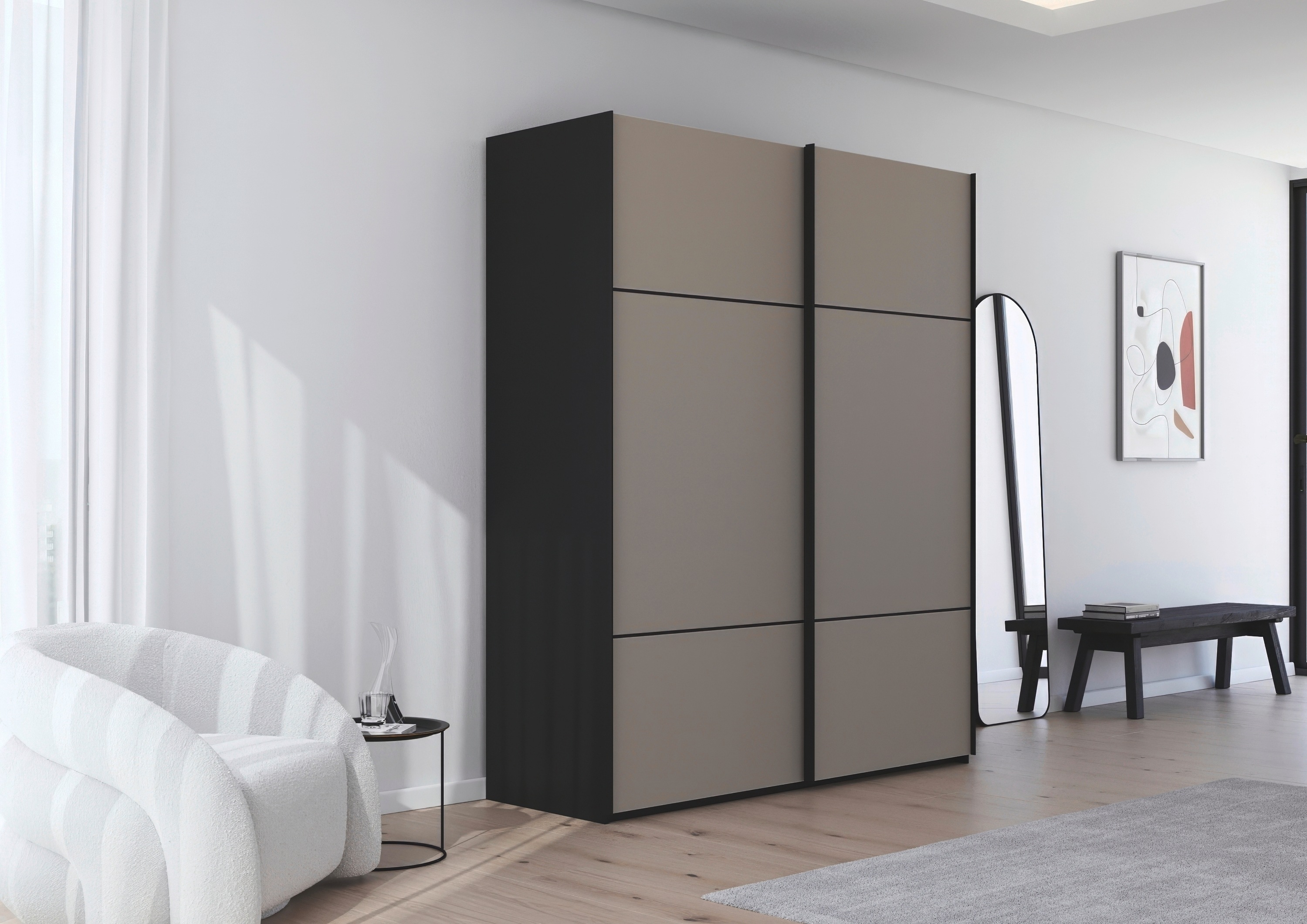 Thumbnail - rauch Schwebetürenschrank "Kleiderschrank Schrank Garderobe Schlafzimmerschrank SCALE-TRIO" edle dreigeteilte Front mit ...