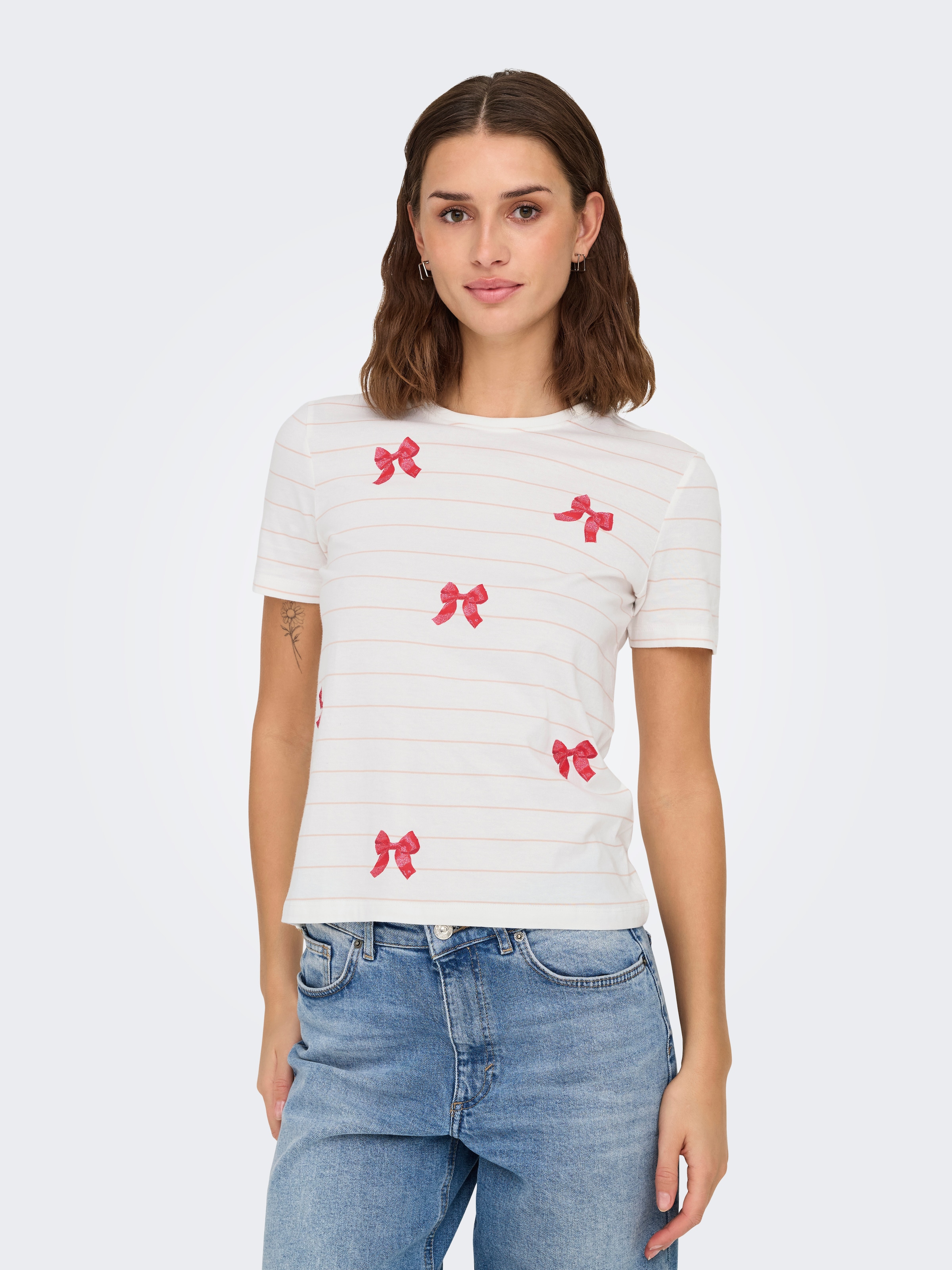ONLY Kurzarmshirt »ONLKIRA LIFE BOW S/S TEE...