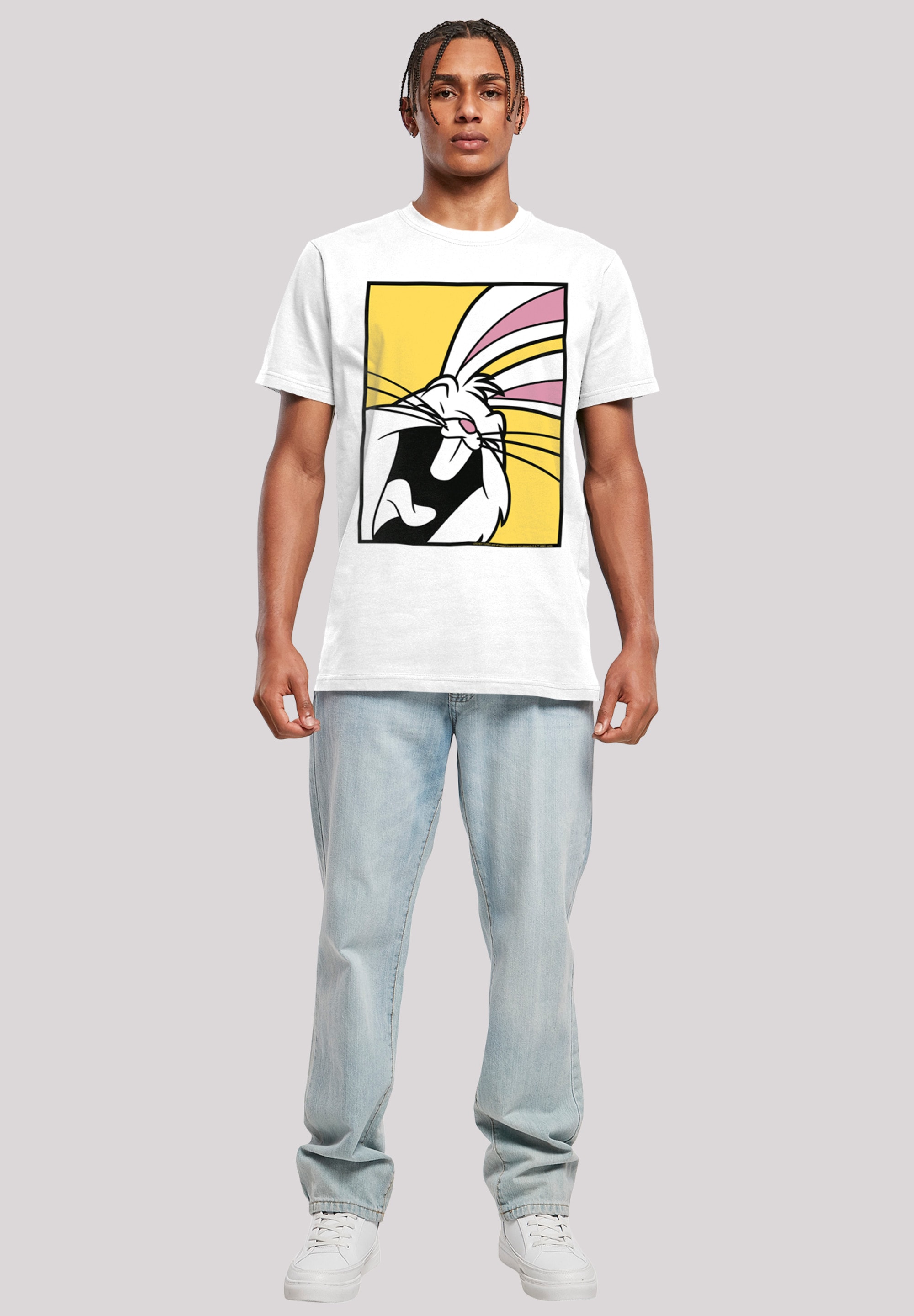 tlg.) BAUR with T-Shirt F4NT4STIC kaufen Kurzarmshirt Bunny Laughing (1 Bugs Neck«, | ▷ Looney Round »Herren Tunes