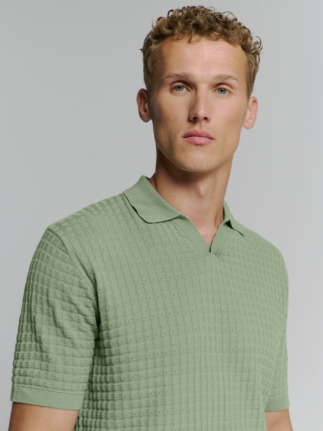 NO EXCESS T-Shirt »No Excess Poloshirt mit kurzen Ärmeln«
