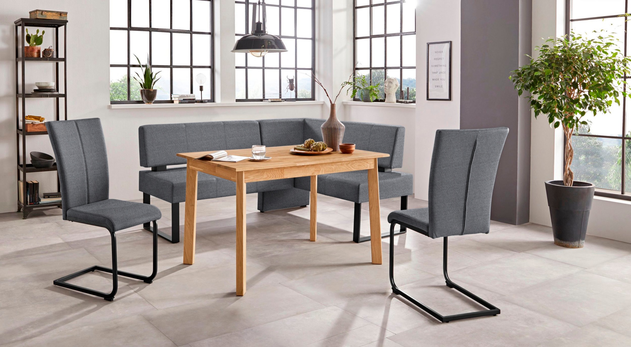 Home affaire Freischwinger »Oliver«, (Set), 2 St., Struktur weich, Stuhl belastbar bis 120 Kg
