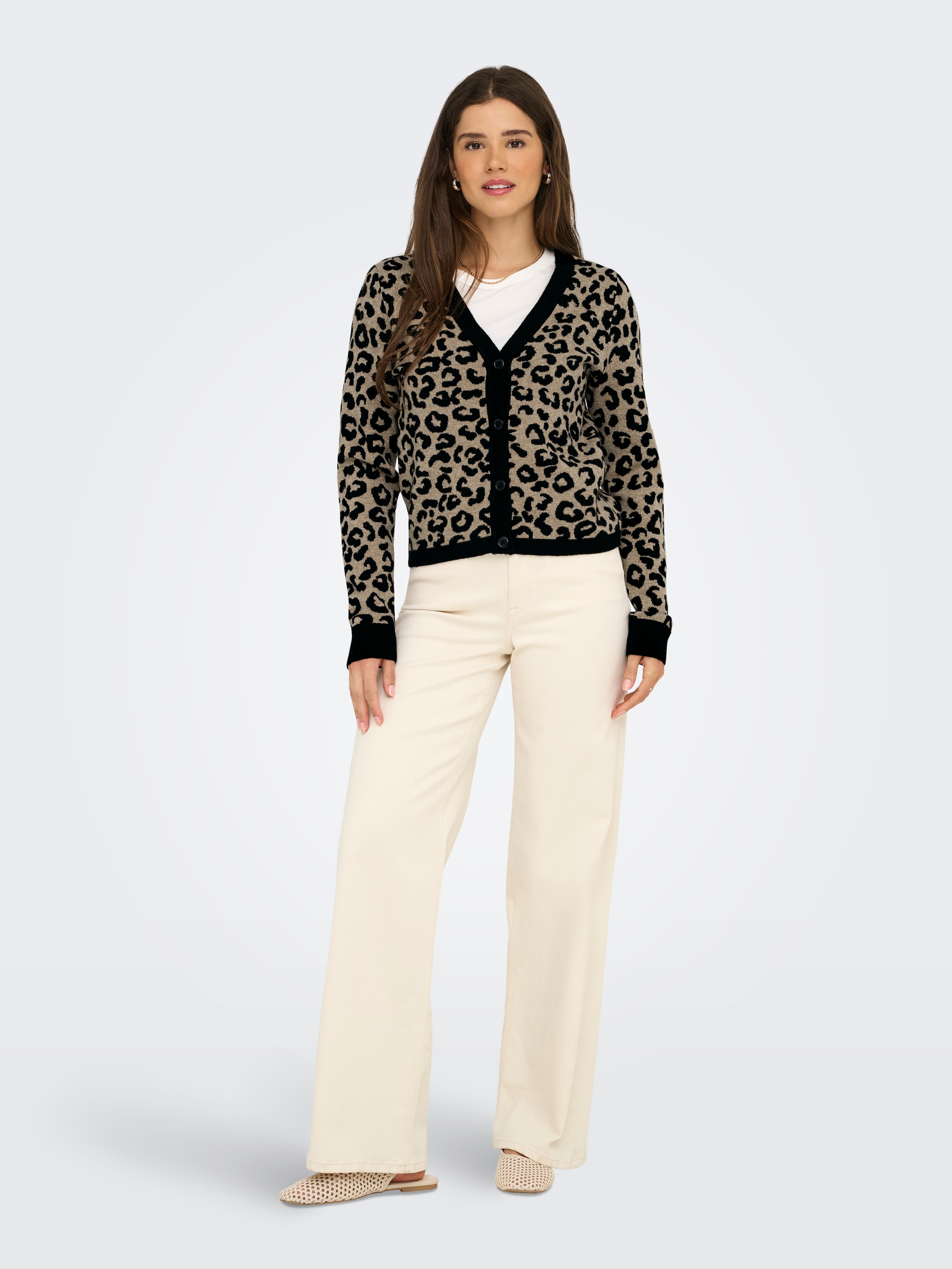 ONLY Strickjacke »ONLLEO LS V-NECK CARDIGAN KNT NOOS«