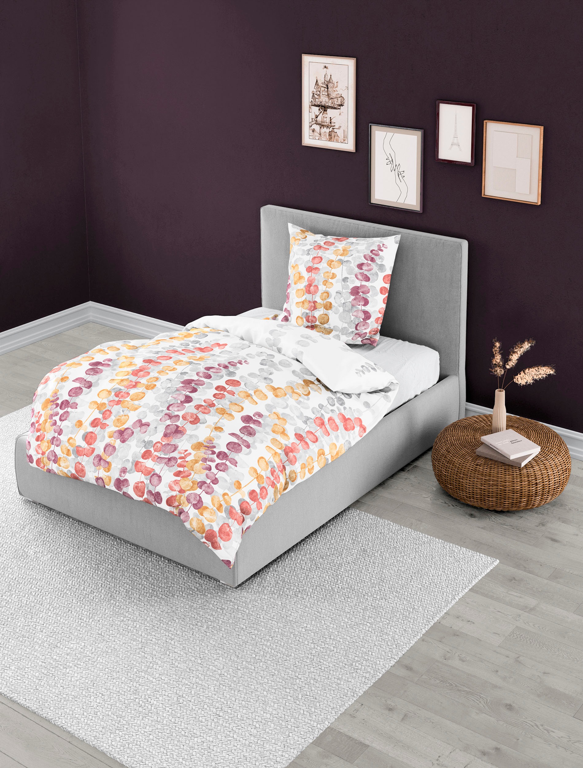 BIERBAUM Bettwäsche "3975" 2 Stk. Mako-Satin, 100 % Baumwolle, pflegeleicht günstig online kaufen