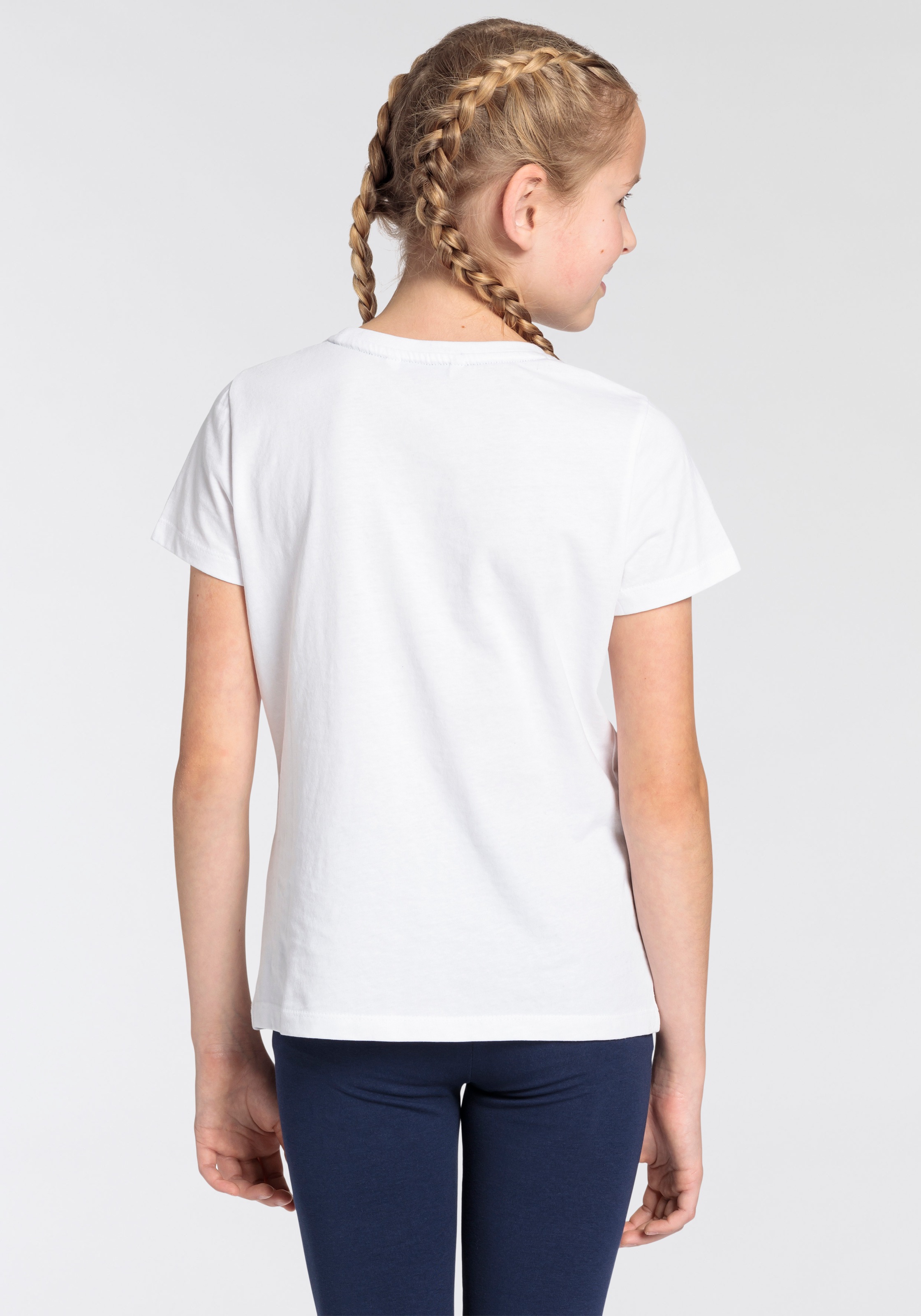 DELMAO T-Shirt »für Mädchen«, mit Delmao-Glitzer-Print online kaufen | BAUR großem