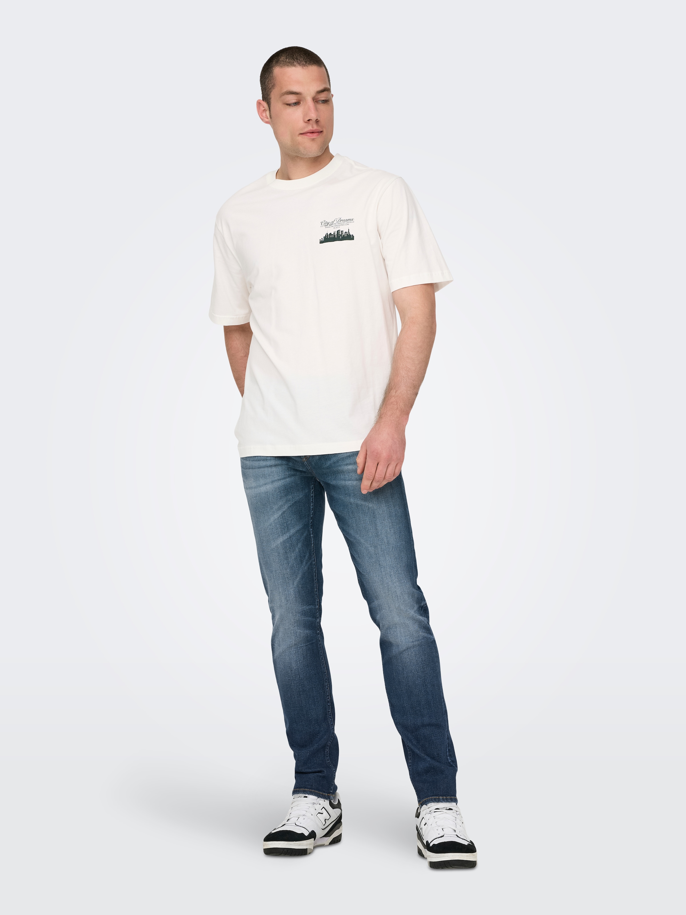 ONLY & SONS Slim-fit-Jeans »OS ONSLOOM SLIM BLUE GREY 40«, mit Destroyed Effekt