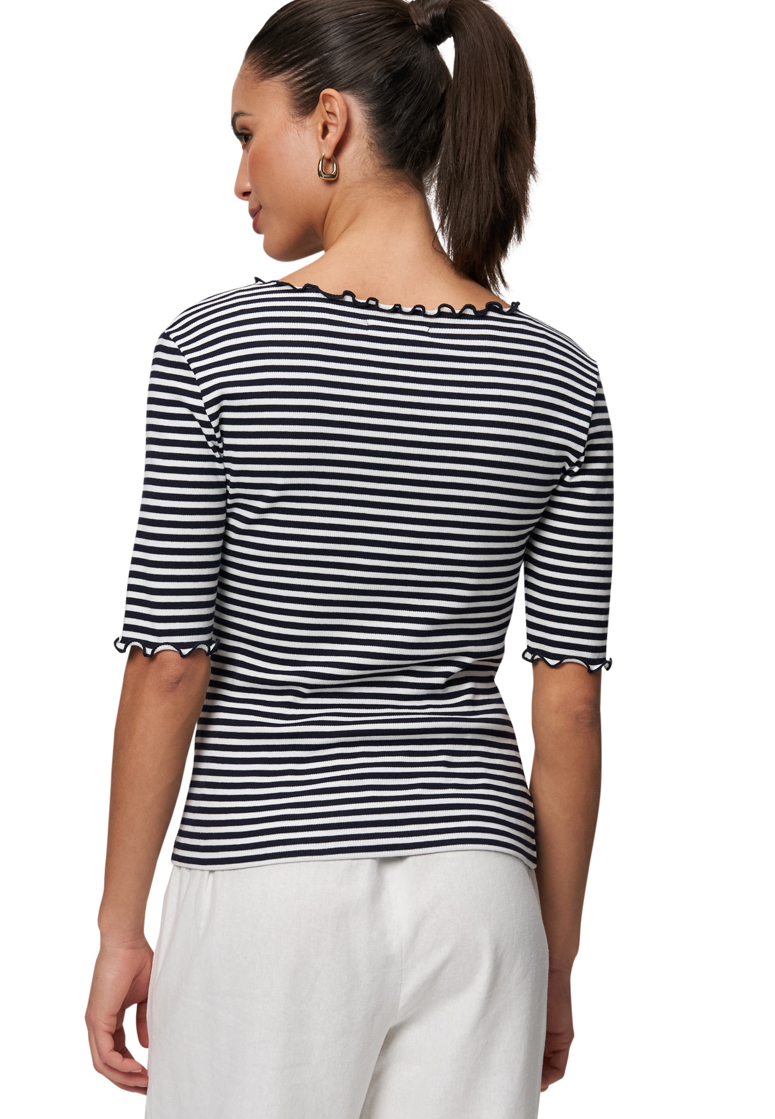 Zero 3/4-Arm-Shirt »zero Streifenshirt mit Ringelsaum«, (1 tlg.), weiteres Detail