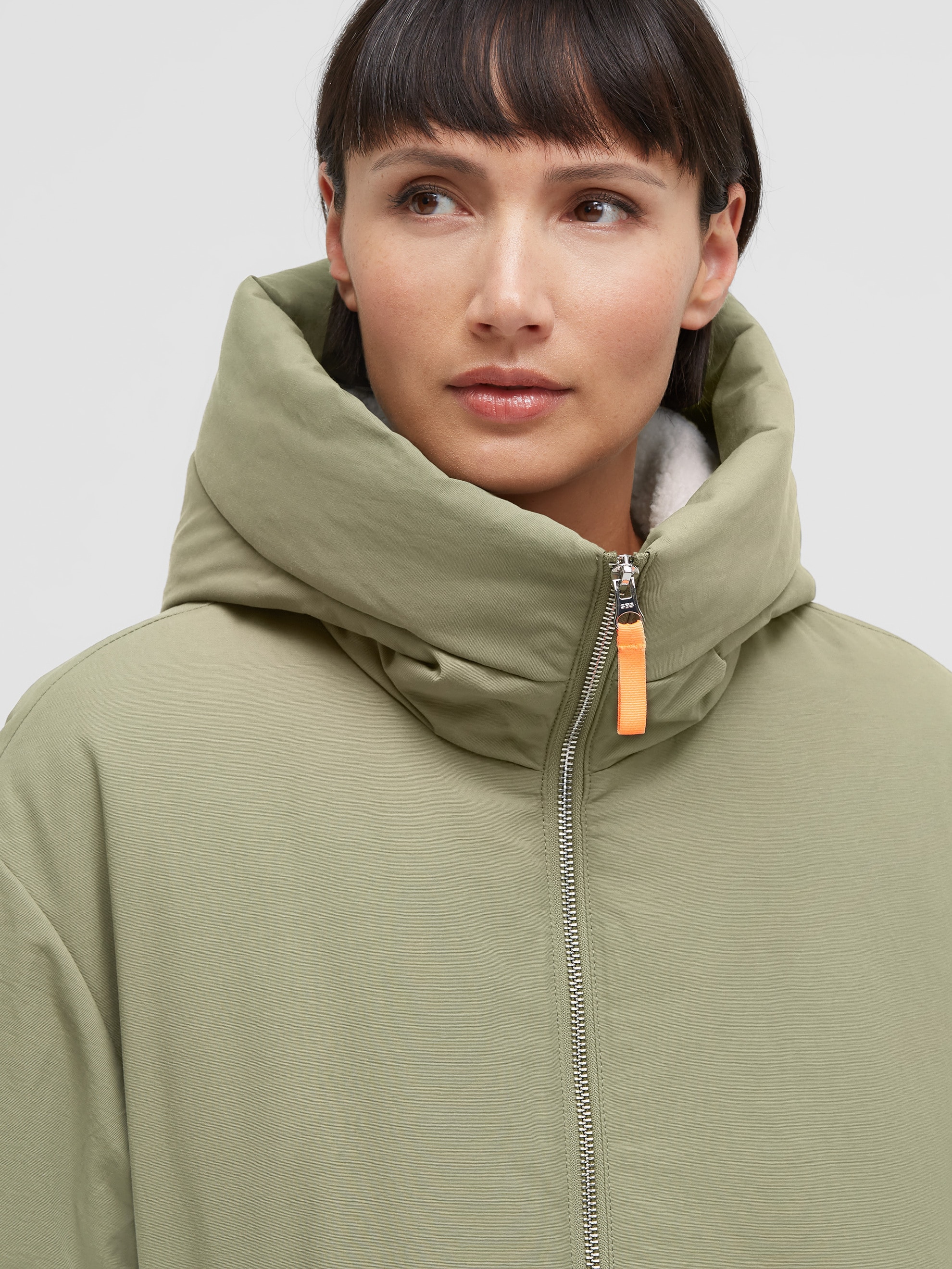 SENSES.THE LABEL Winterjacke mit Kapuze mit Zwei-Wege-Reißverschluss