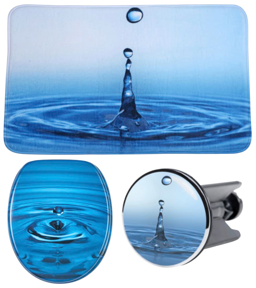 Sanilo Badaccessoire-Set "Wassertropfen" bestehend aus WC-Sitz, Badteppich günstig online kaufen