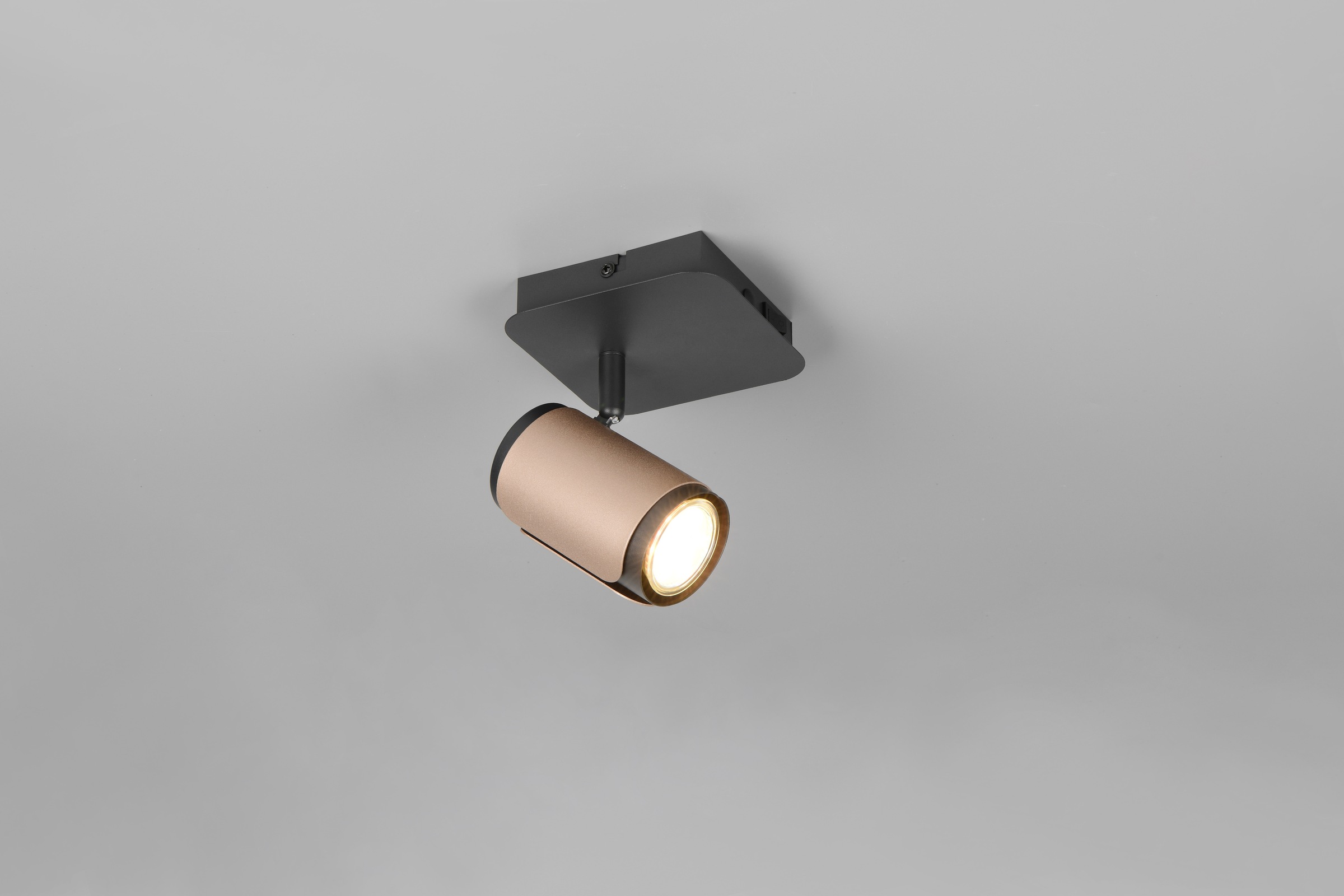 TRIO Leuchten Deckenstrahler »GILLAN, Spot 1-flammig, exkl 1x GU10 max 10W, 12x12x16,5 cm (B/H/T)«, 1 flammig, Leuchtmittel GU10 | Leuchtmittel wechselbar, als Wandstrahler oder Deckenstrahler montierbar, mit Kippschalter