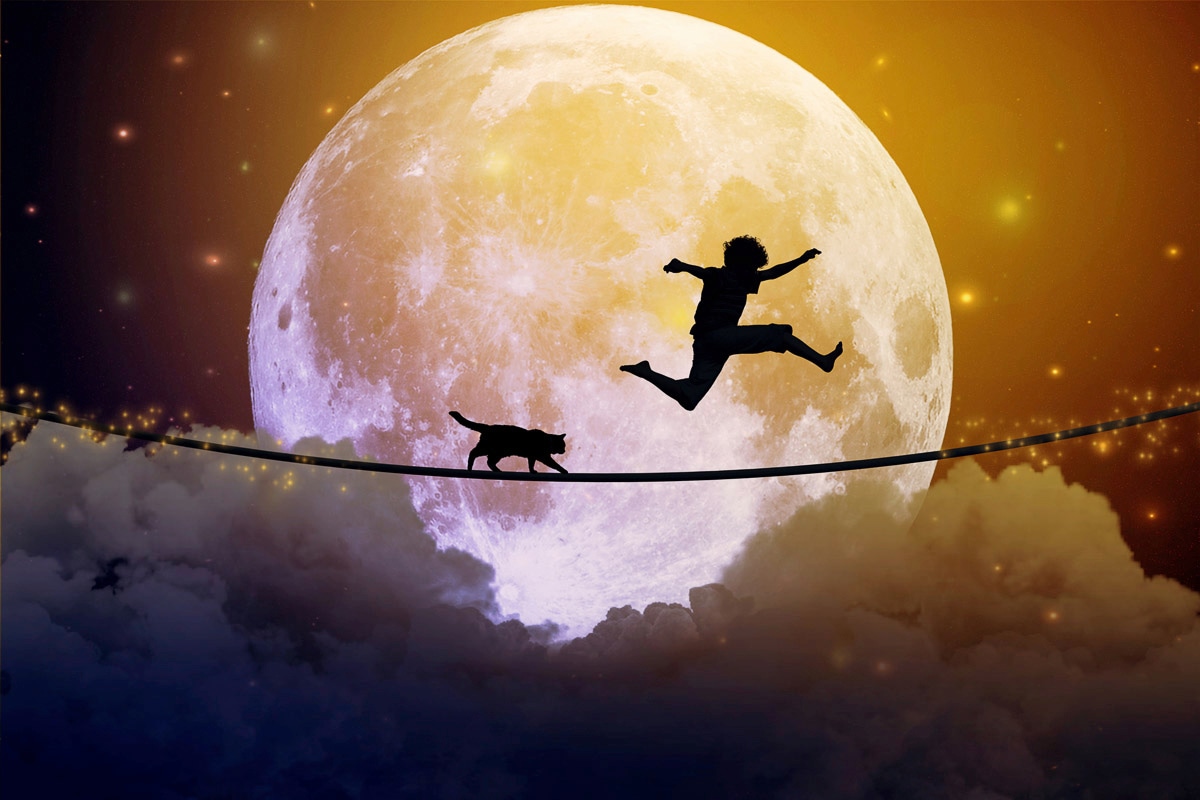 Papermoon 1100000002199 "VOLLMOND-MOND WOLKEN STERNE HIMMEL NATUR SURREAL DEKO"