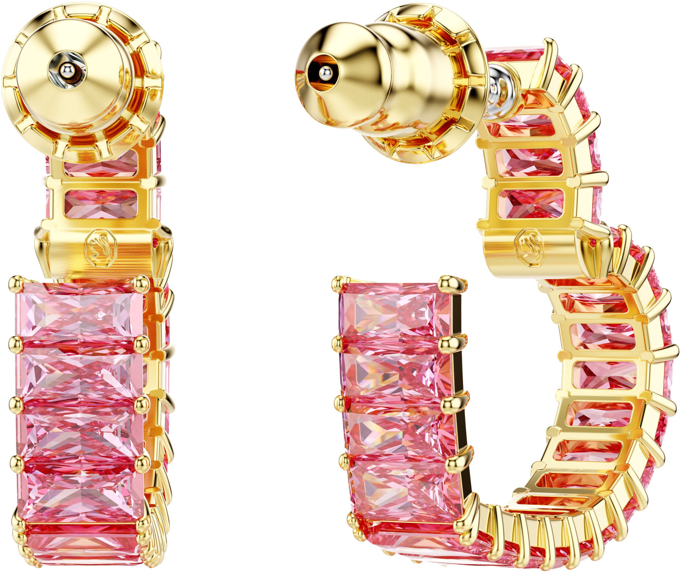 Swarovski Paar Creolen »Schmuck Geschenk Matrix Ohrringe Herz, 5693512, 5706340«, mit Swarovski® Zirkonia (synth.)