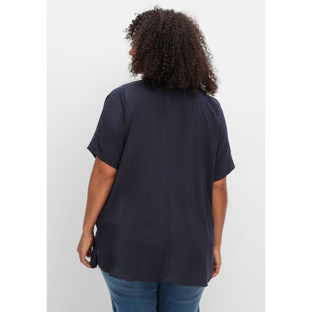 Sheego Hemdbluse »Große Größen«, mit überschnittenen Schultern