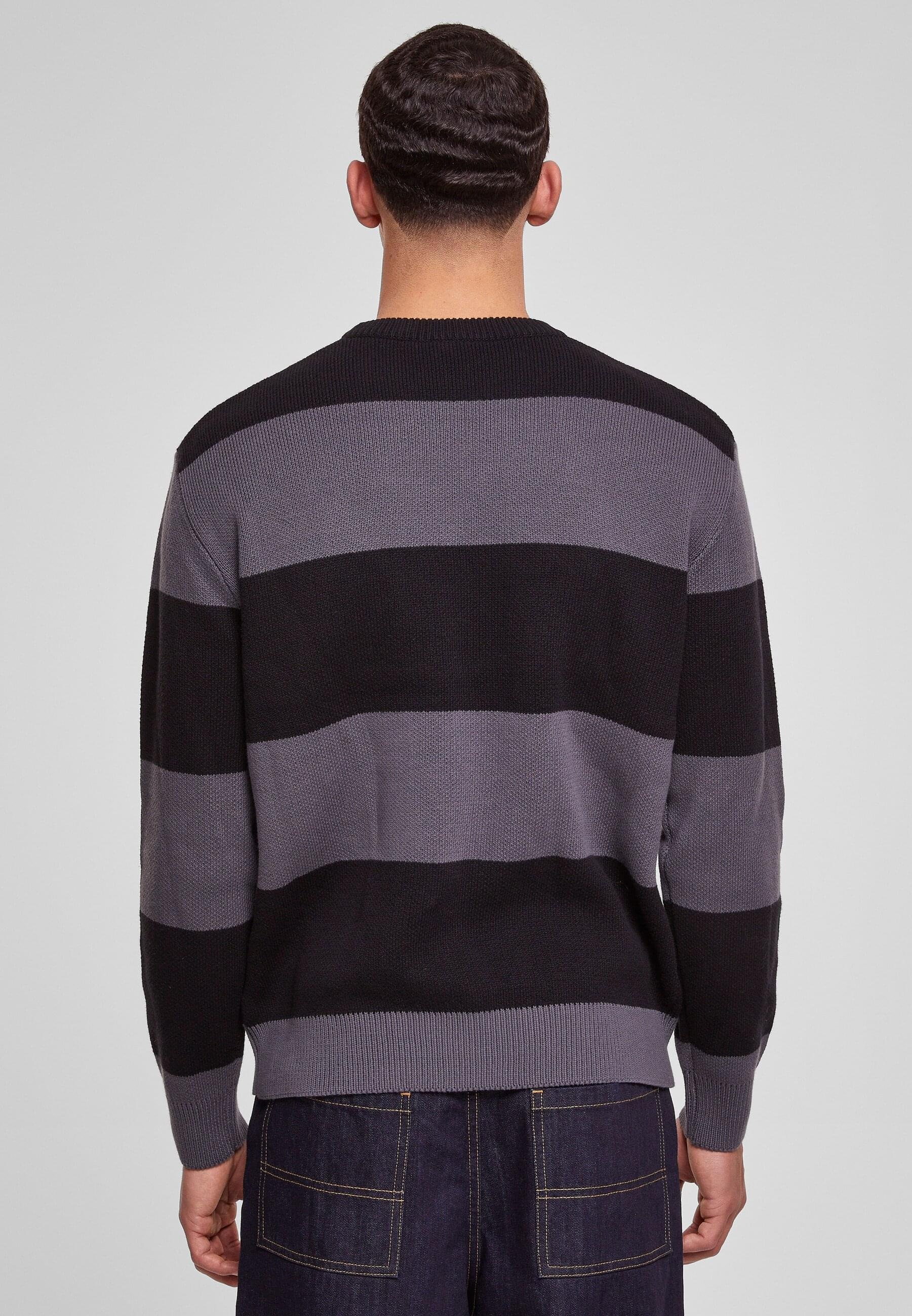 URBAN CLASSICS Rundhalspullover »Urban Classics Herren Heavy Oversized Striped Sweatshirt«, (1 tlg.)