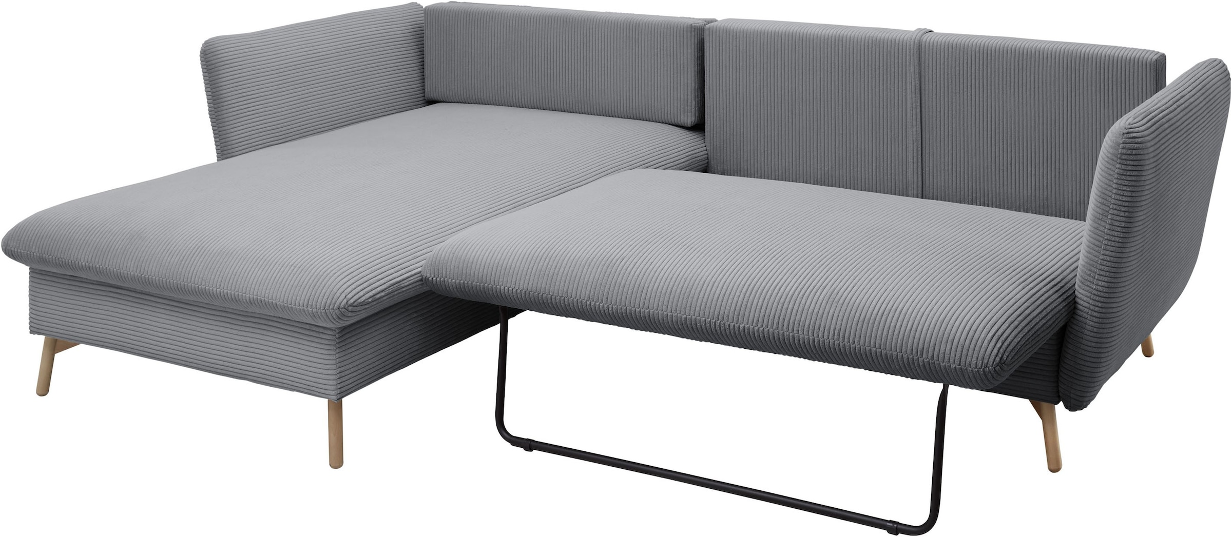 andas Ecksofa »MERLE, 258 cm, L-Form, traumhafter Cord,«, mit Bettfunktion und Bettkasten, Liegefläche 224 x 139