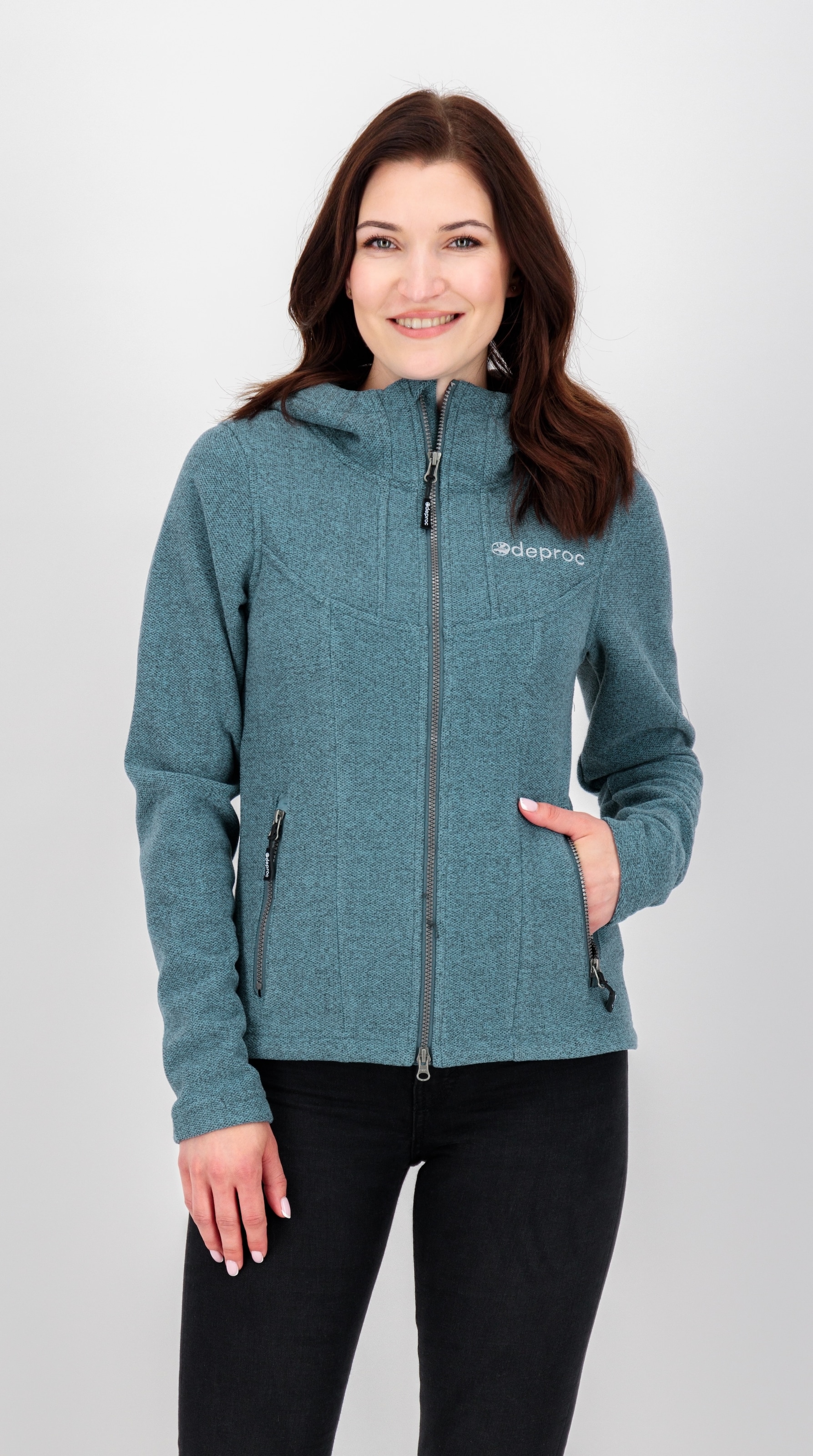 DEPROC Active Strickfleecejacke »GLORY MAY«, mit 2-Wege-Reißverschluss