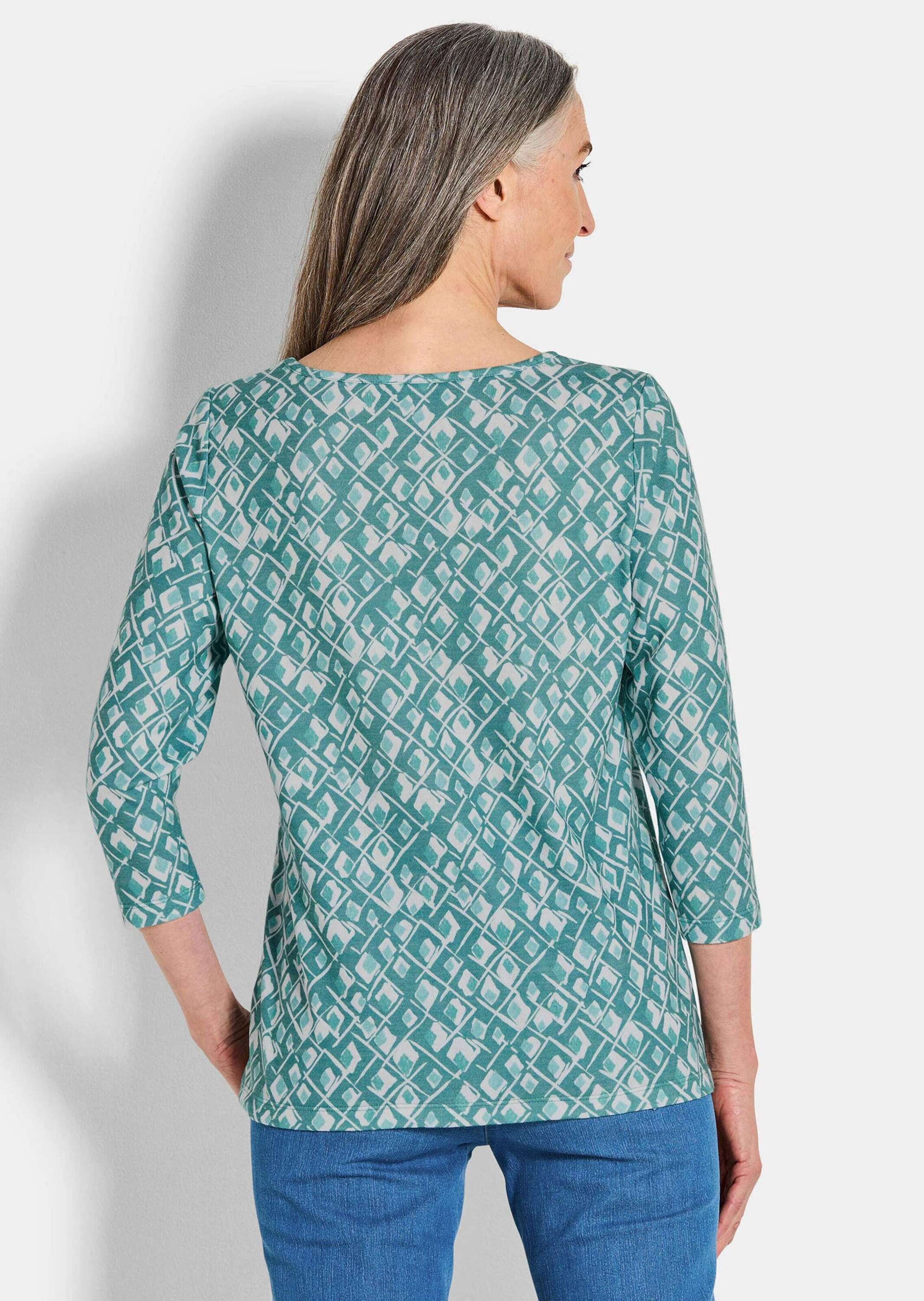 GOLDNER Print-Shirt »Kurzgröße Druckshirt aus flauschigem Jersey«