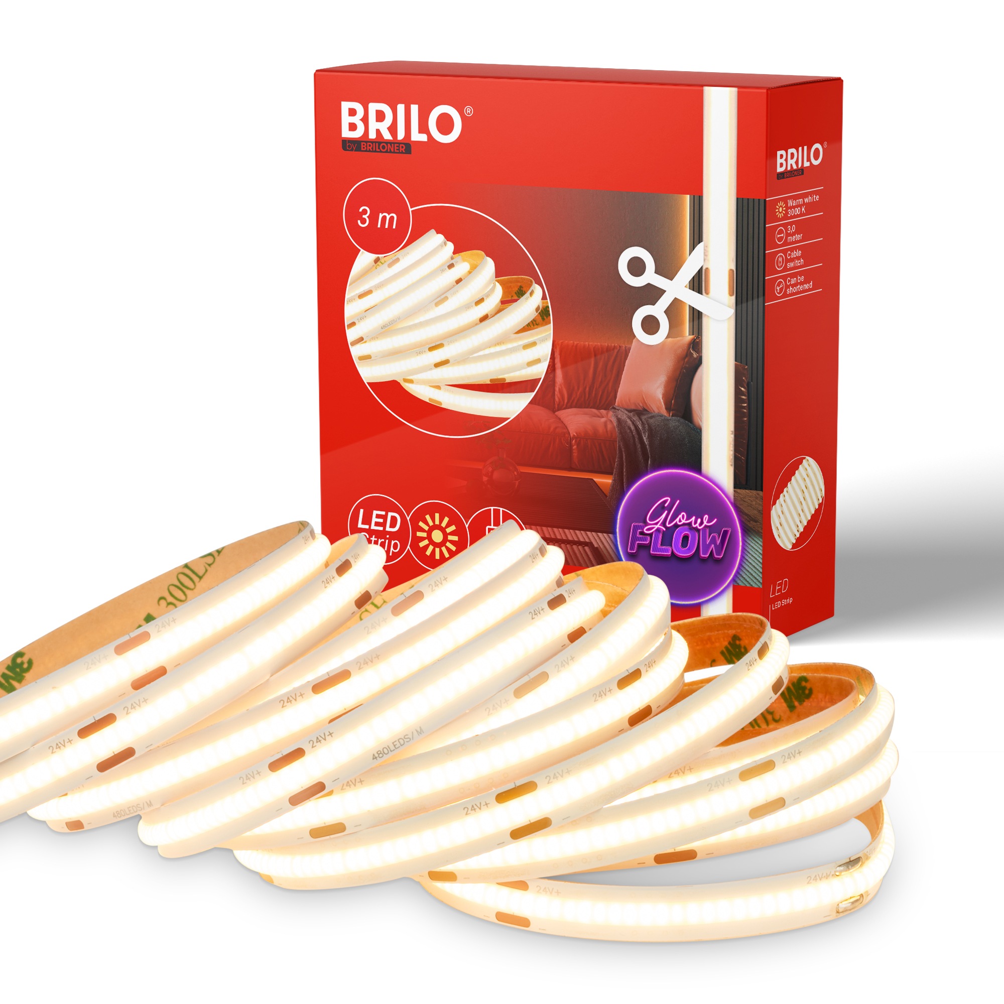 Briloner Leuchten LED-Streifen »COB Stripes«
