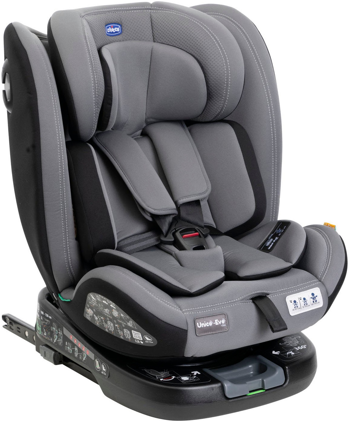 Autokindersitz »Unico Evo i-Size, Grey Black«, ISOFIX-Befestigung