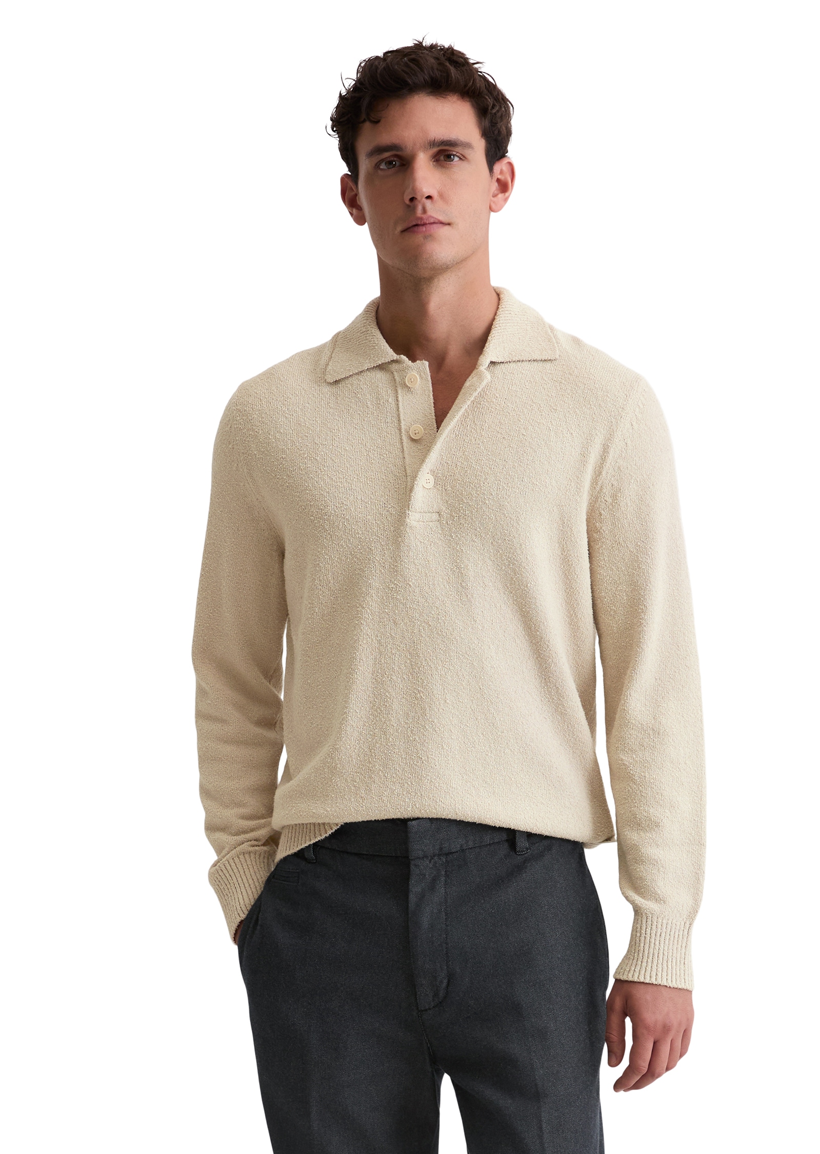 Marc OPolo Polokragenpullover "regular fit aus Bio-Baumwoll-Bouclé" günstig online kaufen