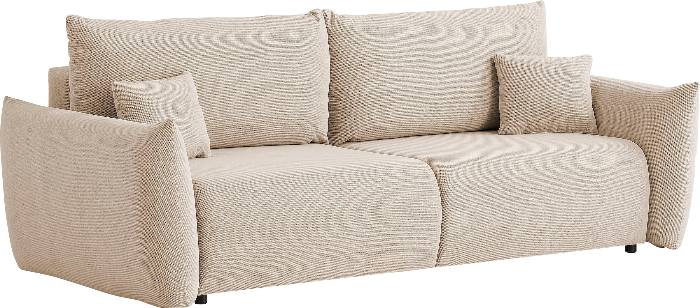 andas 3-Sitzer »MAVAS Schlafsofa mit Bettkasten«, ca.240/108cm (Liegefläche 212/145 cm), Cord, Chenille, Struktur